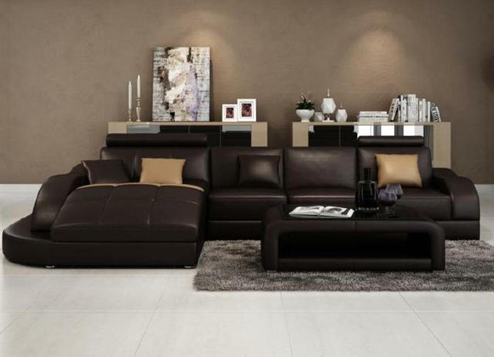 JVmoebel Ecksofa Schwarzes Designer Ecksofa mit Liege Couch Sofa Wohnlandschaft Neu, Made in Europe