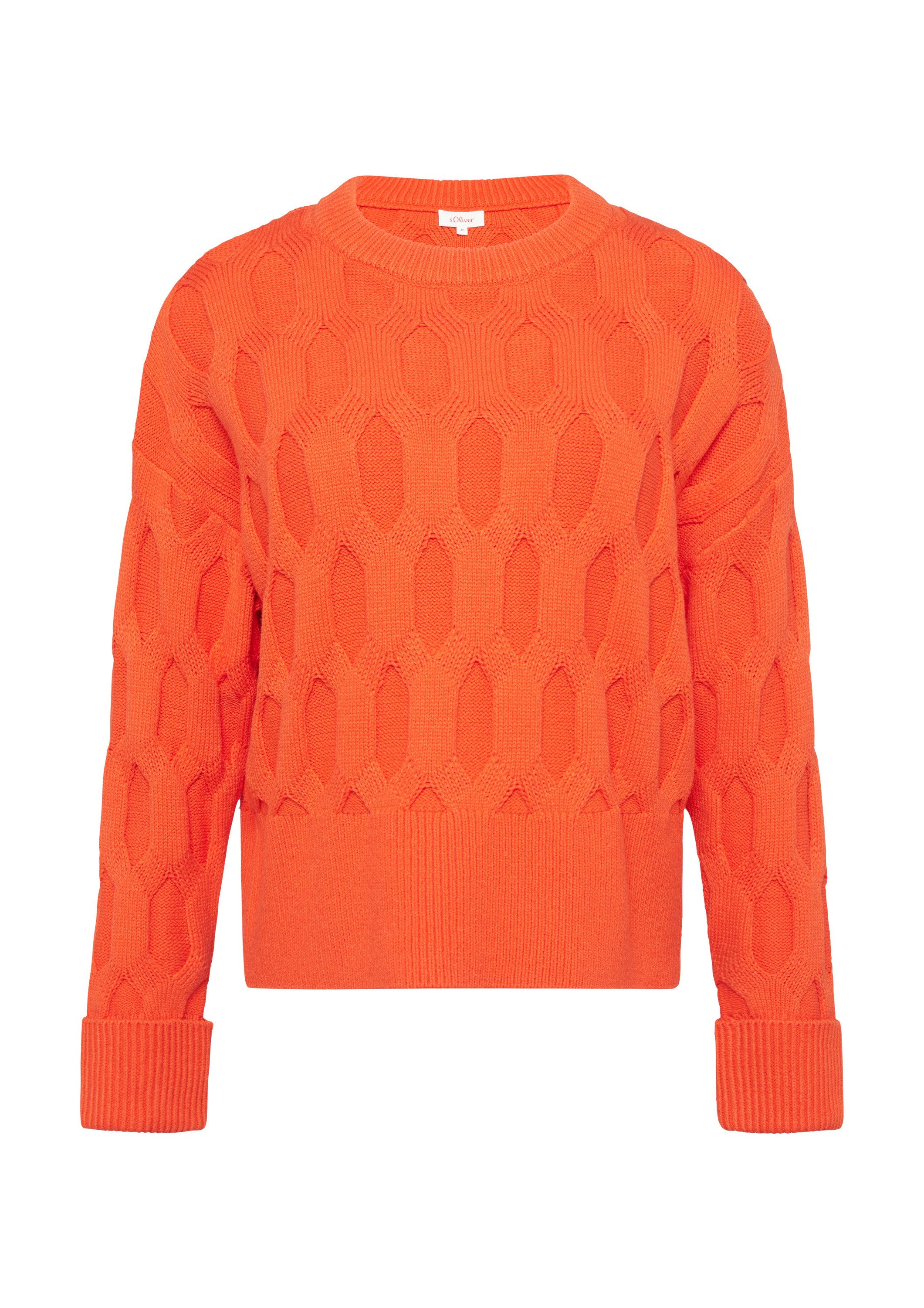 s.Oliver Longpullover Strickpullover Oversized Pullover mit Strickmuster günstig online kaufen