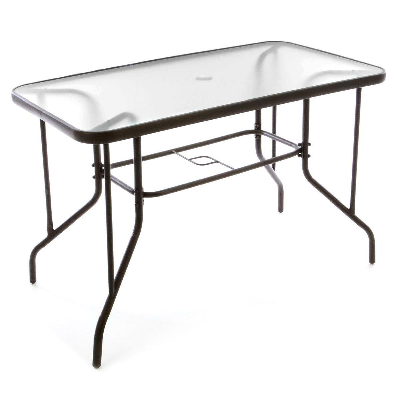 VCM Gartentisch Balkontisch Glaso H. 72 x B. 60 x T. 110 cm, Bistrotisch mit Glasplatte