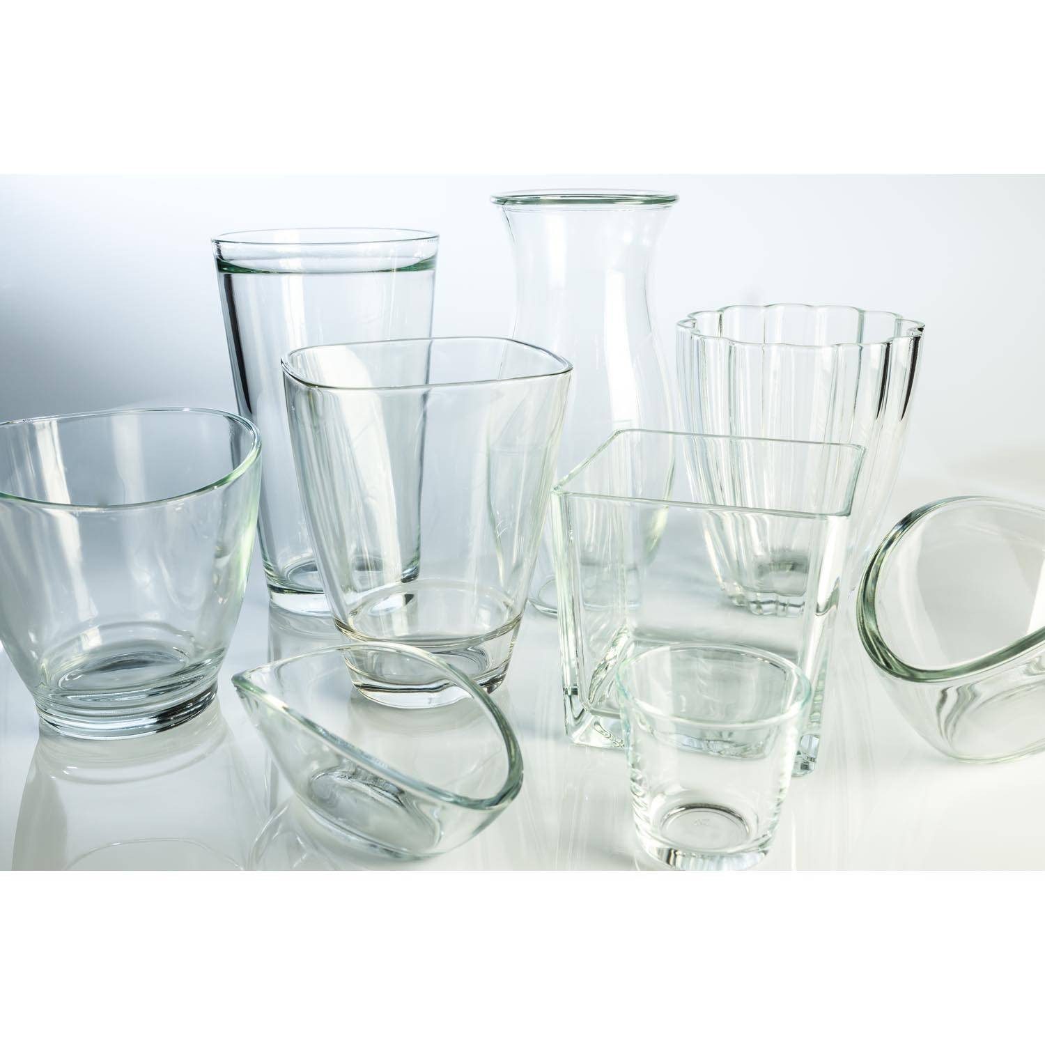 INNA-Glas Tischvase Kleine Glasvase - Tischvase BEA, klar, 17cm, Ø 14cm - Blumenvase