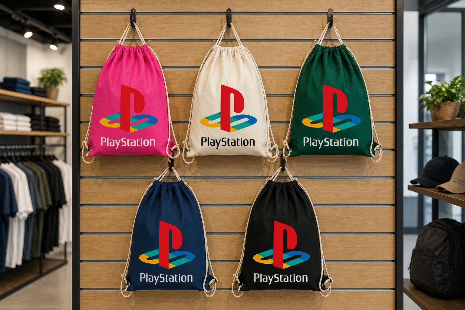 Blondie & Brownie Turnbeutel PlayStation Retro Gaming Logo Print Turnbeutel Design (Einzelstück, Einzelartikel), PlayStation Retro Gaming beutel
