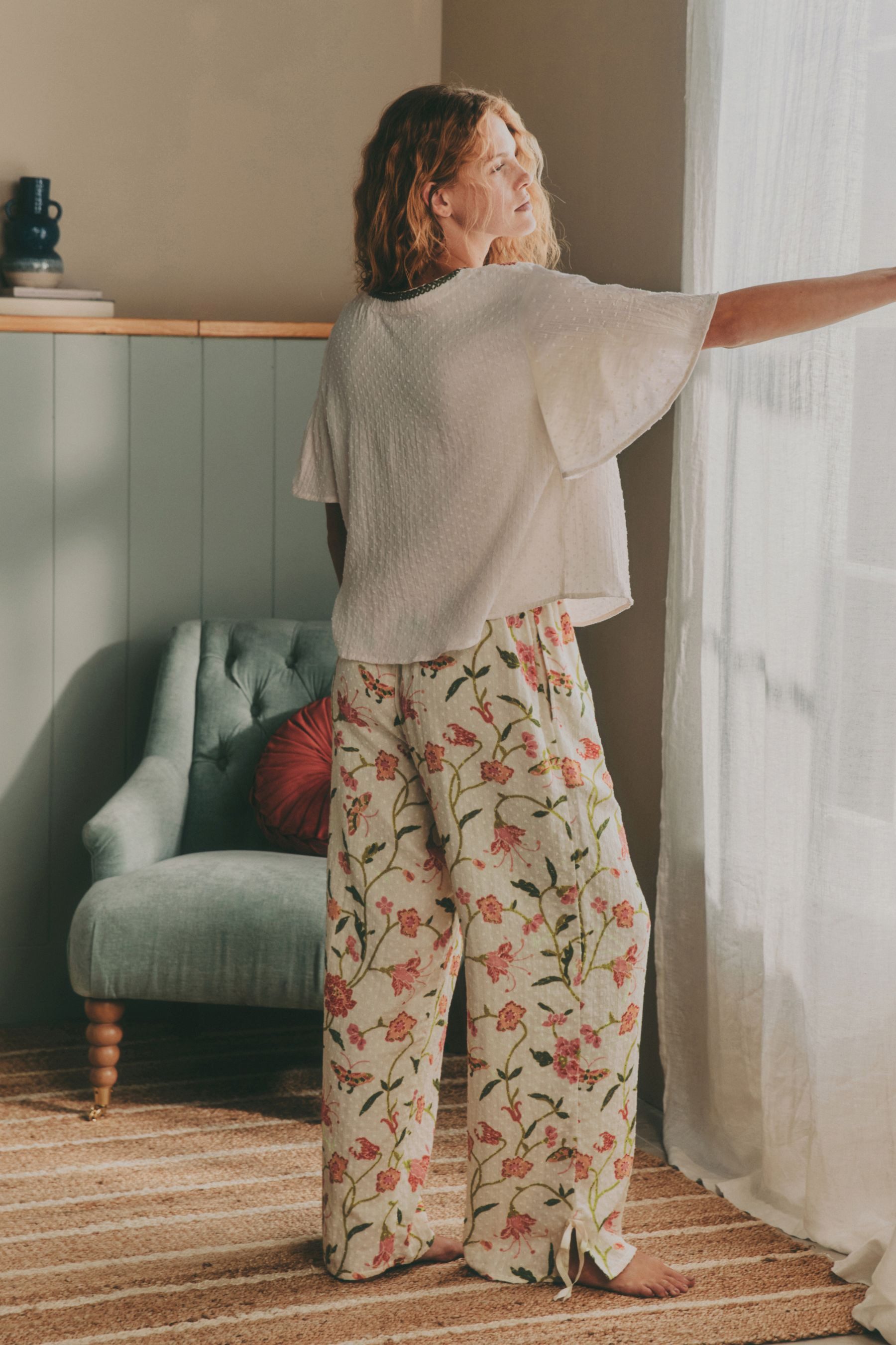 LAURA ASHLEY Pyjama Laura Ashley Schlafanzug aus Dobby-Baumwollgewebe (2 tl günstig online kaufen