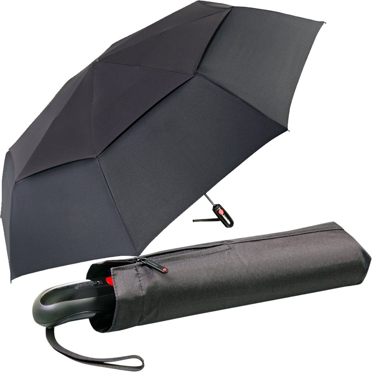 Knirps® Taschenregenschirm XXL-120cm Fiber Xtreme BIG-Duomatic Auf-Zu-Automat, riesengroß und besonders stabil