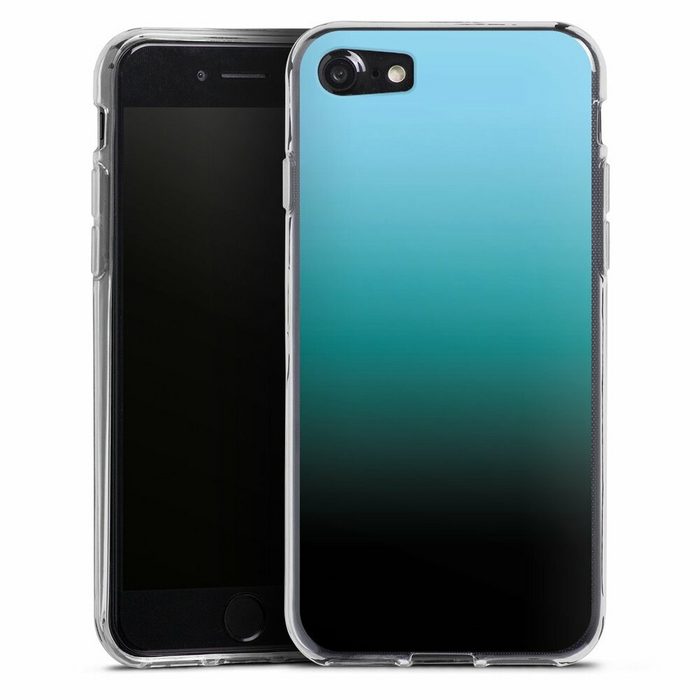 DeinDesign Handyhülle zweifarbig Farbverlauf schwarz Modern Darkness Apple iPhone SE (2022) Silikon Hülle Bumper Case Handy Schutzhülle