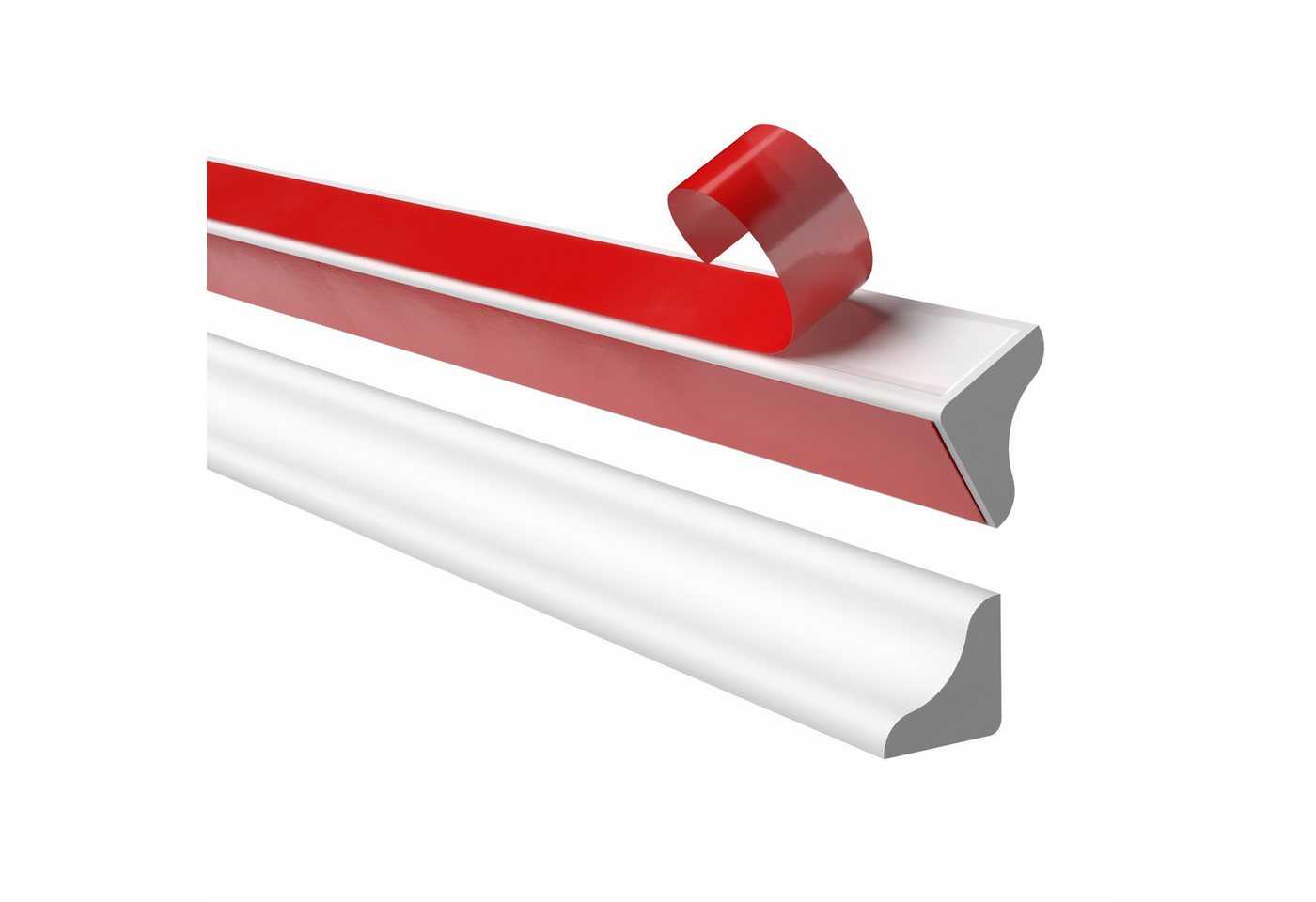 Quest Zierleiste Profilleiste selbstklebend 10 mm, flexibel, 3-m-Rolle, Selbstklebend, Kunststoff (PVC), 1-St., selbstklebend, flexibel, 10 mm, 3-m-Rolle