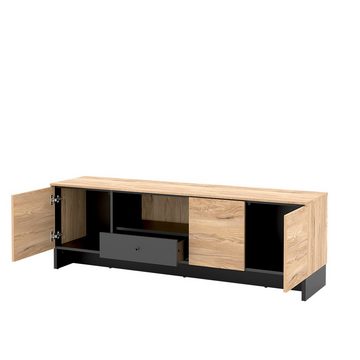 Compleo TV-Schrank PORTO, TV Tisch, Modern Wohnzimmer, Breite: 163 cm, Farbe: eiche