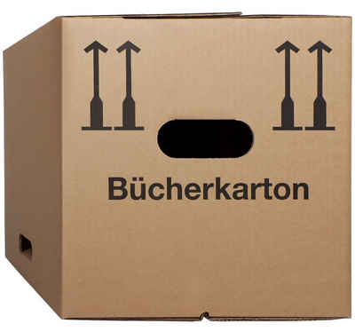 KK Verpackungen Aufbewahrungsbox (Spar-Set, 25 St., 25er-Set), Bücherkartons Umzugskartons Ordnerkartons Braun