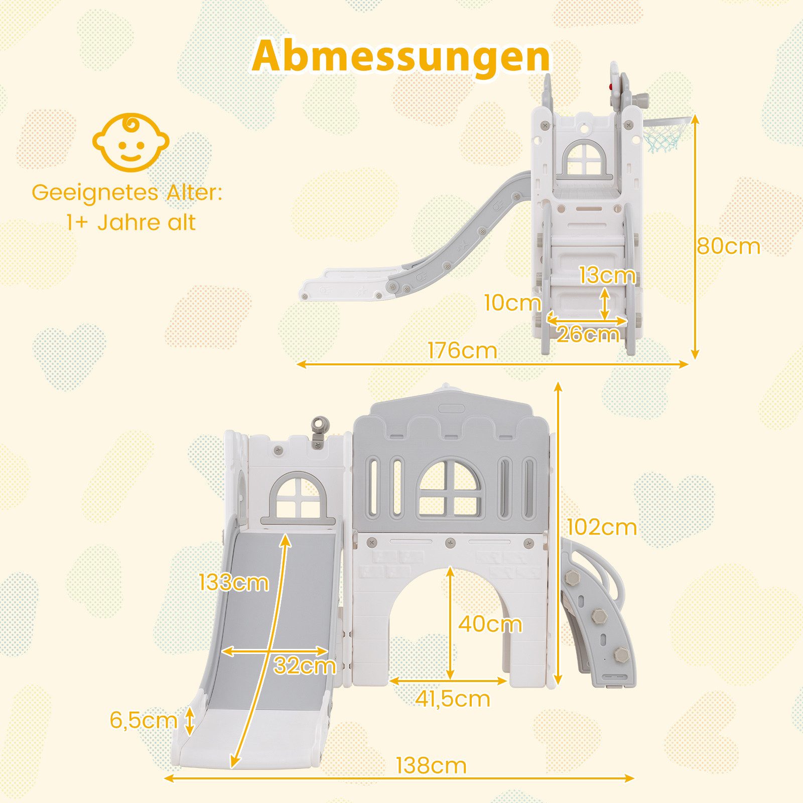 COSTWAY Rutsche, 9 in 1 Kinderrutsche mit Klettergerüst und Tunnel günstig online kaufen