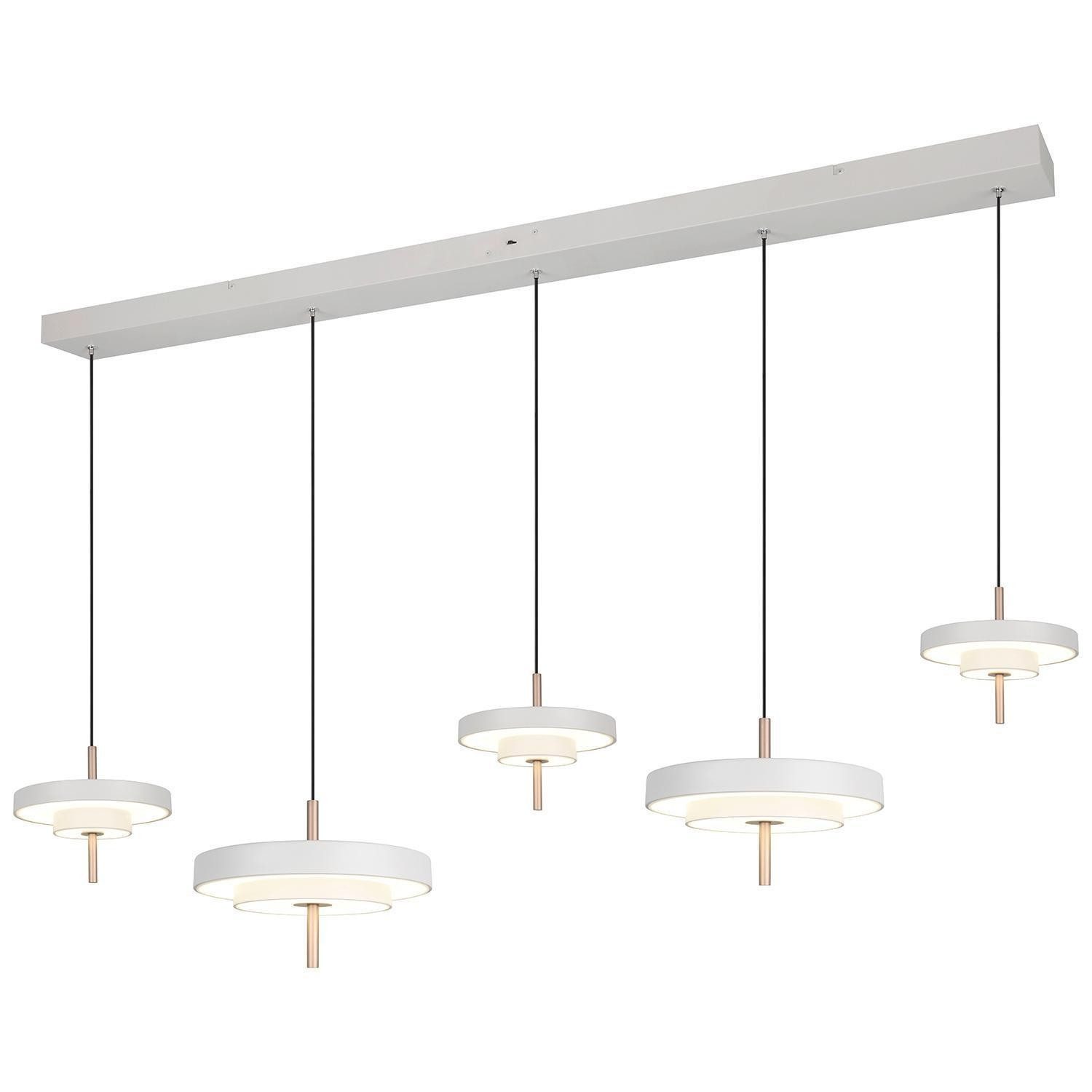 TRIO Leuchten LED Pendelleuchte KEATON, 5-flammig, Braun, Grau, Metall, Anp günstig online kaufen