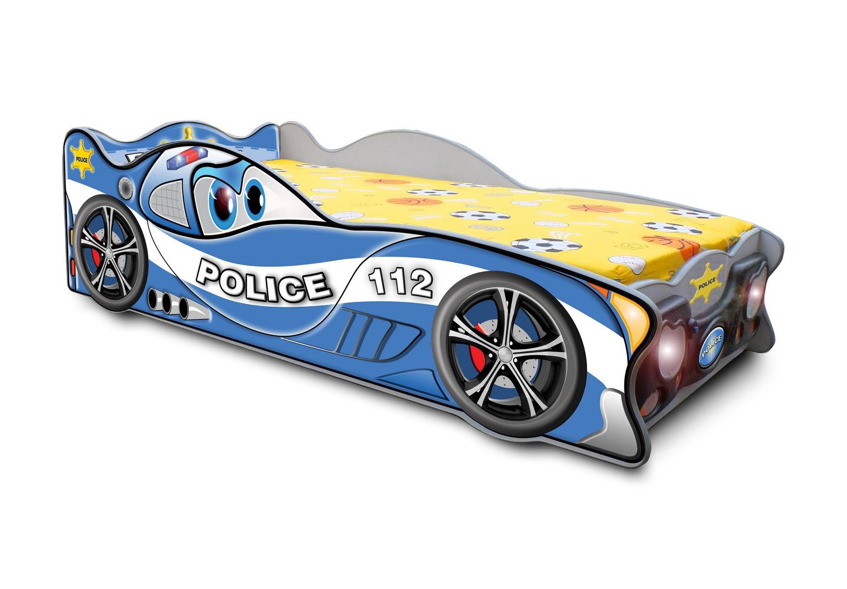 JVmoebel Kinderbett Rennwagen Bett aus MDF in Blau für kleine Autofans (1-tlg., Bett), Made in Europa