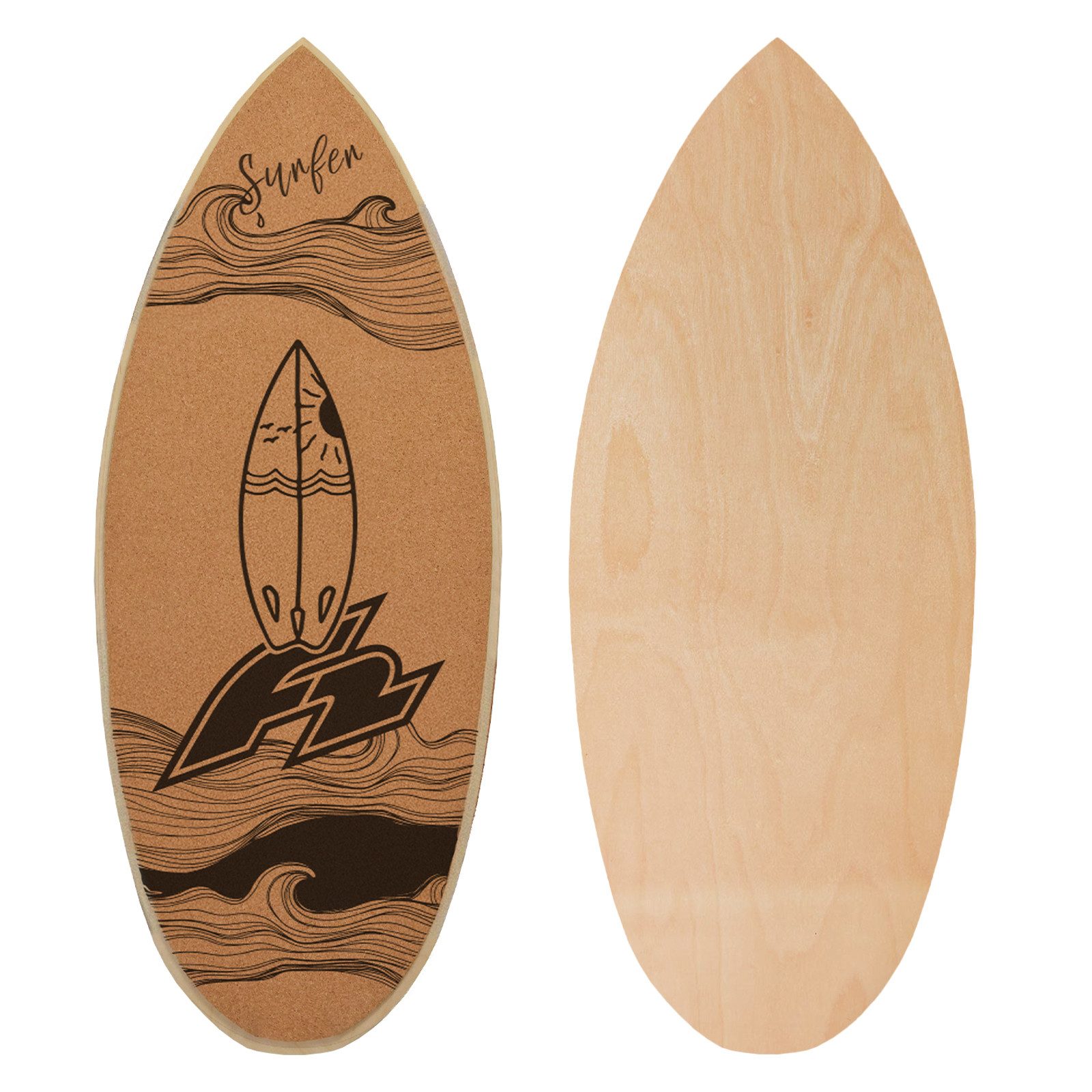 F2 Balanceboard F2 Kork Balance Board Surf Flat Shape 74x30cm Board Only