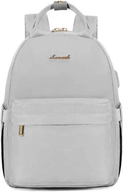 LOVEVOOK Rucksack (Tagesrucksack mit USB Mini Backpack Elegant Casual Daypack für Reise), Kleiner Leder Rucksack Damen Klein Cityrucksack Handtasche Wasserdicht