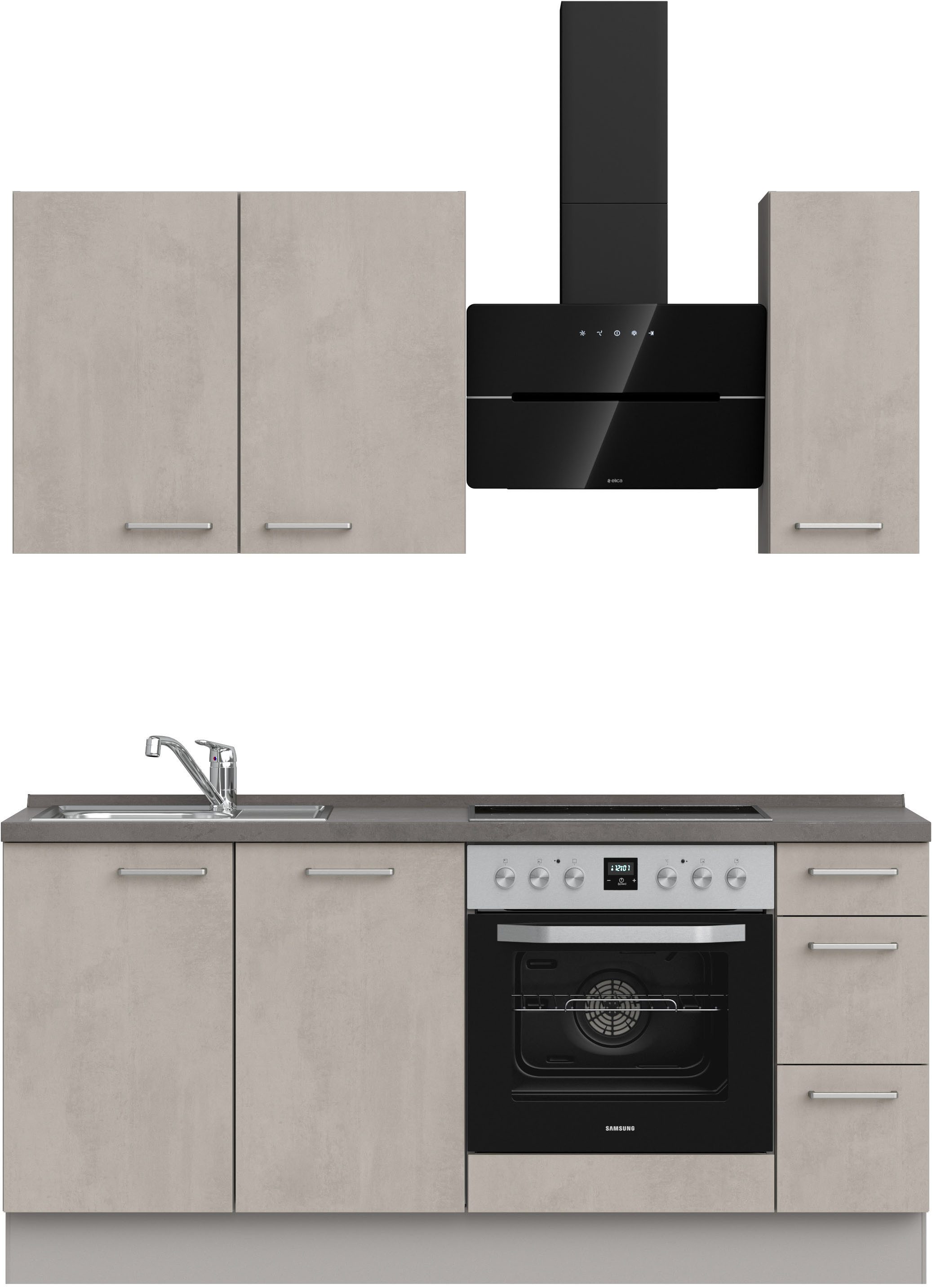 nobilia® Кухниzeile "Riva II", vormontiert, Ausrichtung wählbar, Breite 180 cm, wahlw. mit E-Geräten