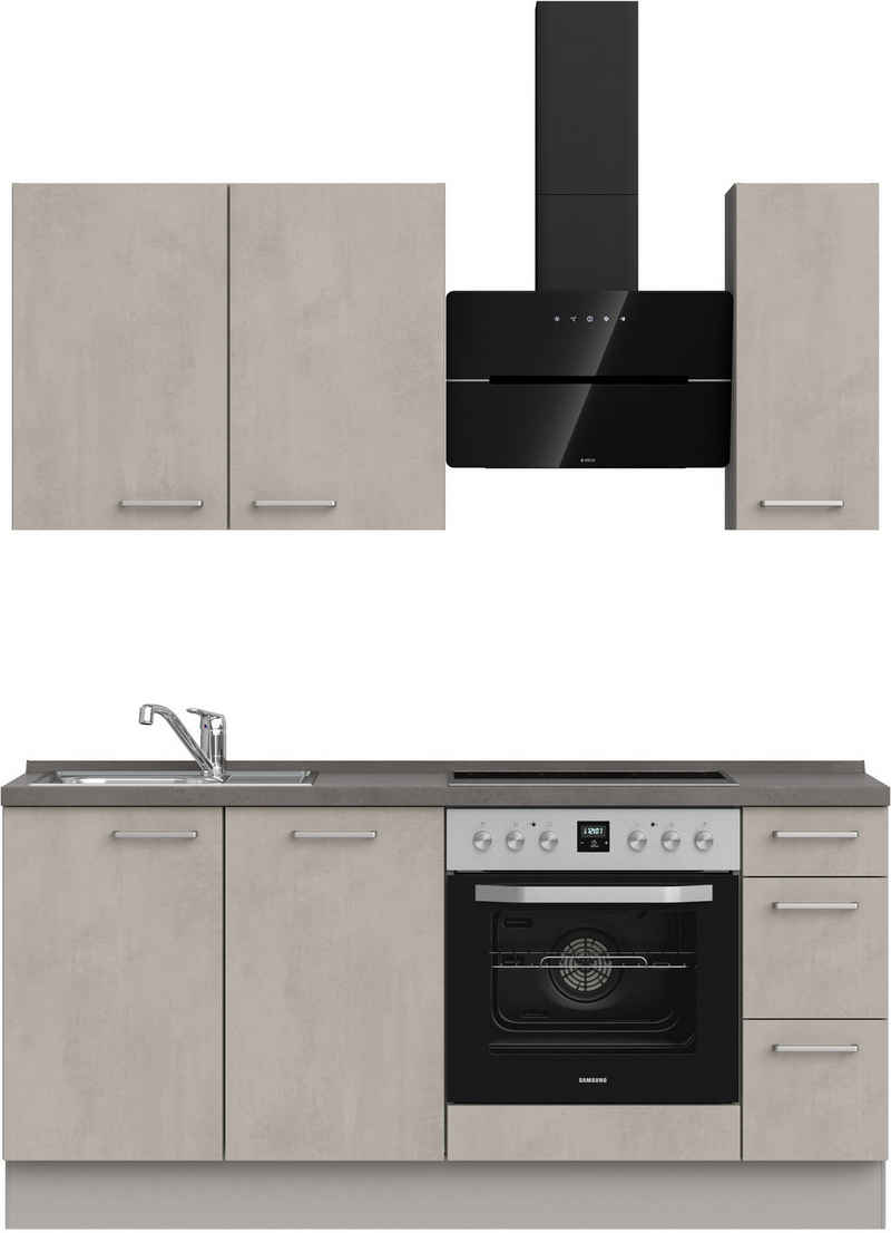 nobilia® Küchenzeile "Riva premium", vormontiert, Ausrichtung wählbar, Breite 180 cm, mit E-Geräten