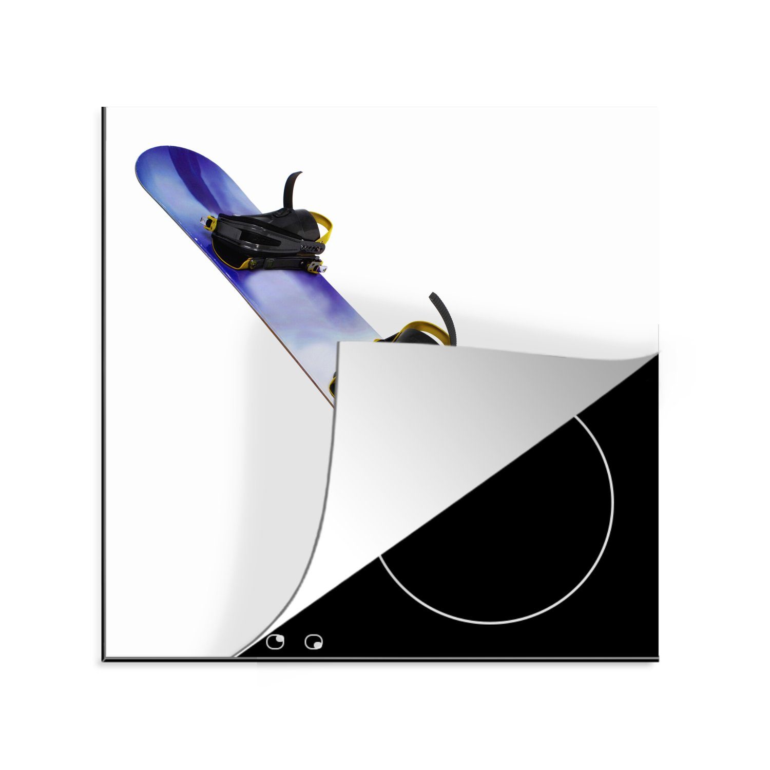 MuchoWow Herdblende-/Abdeckplatte Eine Nahaufnahme eines Snowboards, Vinyl, (1 tlg), 78x78 cm, Ceranfeldabdeckung, Arbeitsplatte für küche