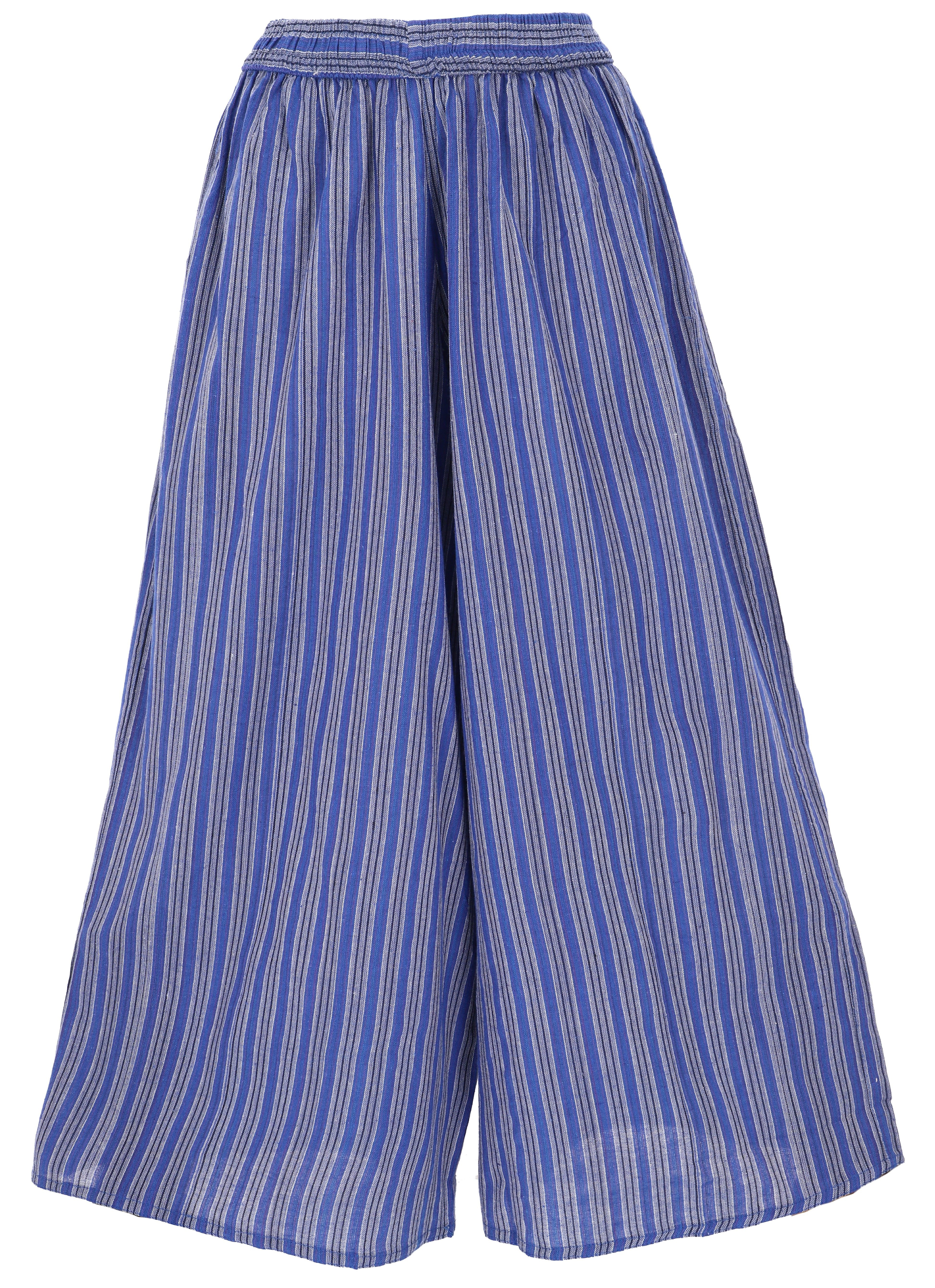 Guru-Shop Relaxhose Weite Marlenehose, gestreifte Sommerhose, Boho.. Ethno Style, alternative Bekleidung