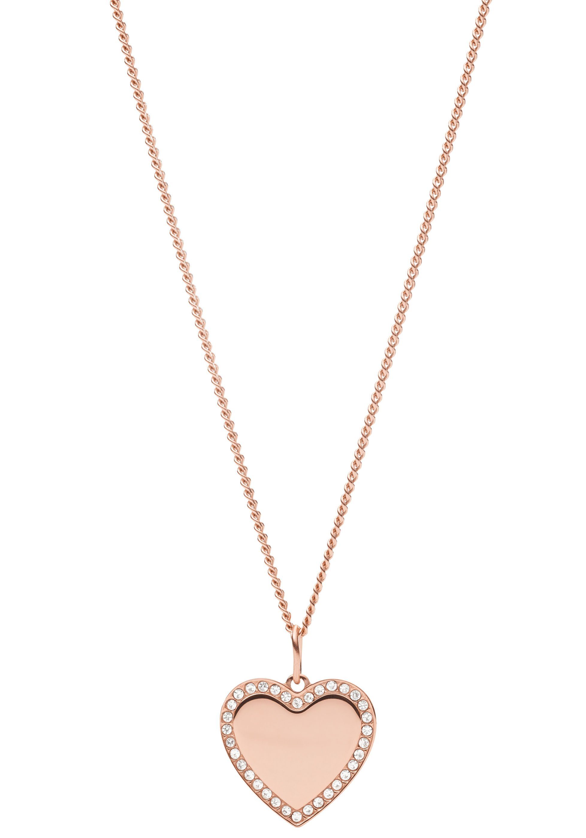Fossil Kette mit Anhänger »HERZ, VINTAGE ICONIC, JF03362791«, mit