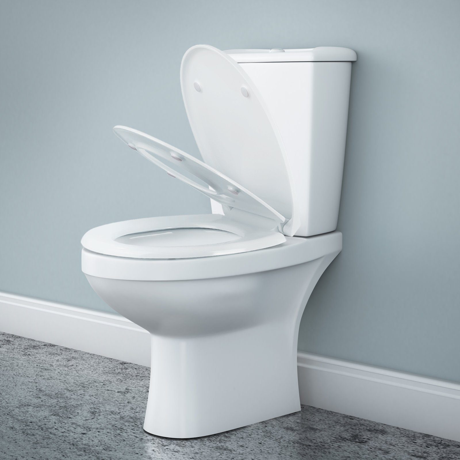 Homfa WC-Sitz, Familie Toilettendeckel mit magnetisch zu befestigenden  Kindersitz Toilettensitz Antibakteriell O-Form online kaufen | OTTO