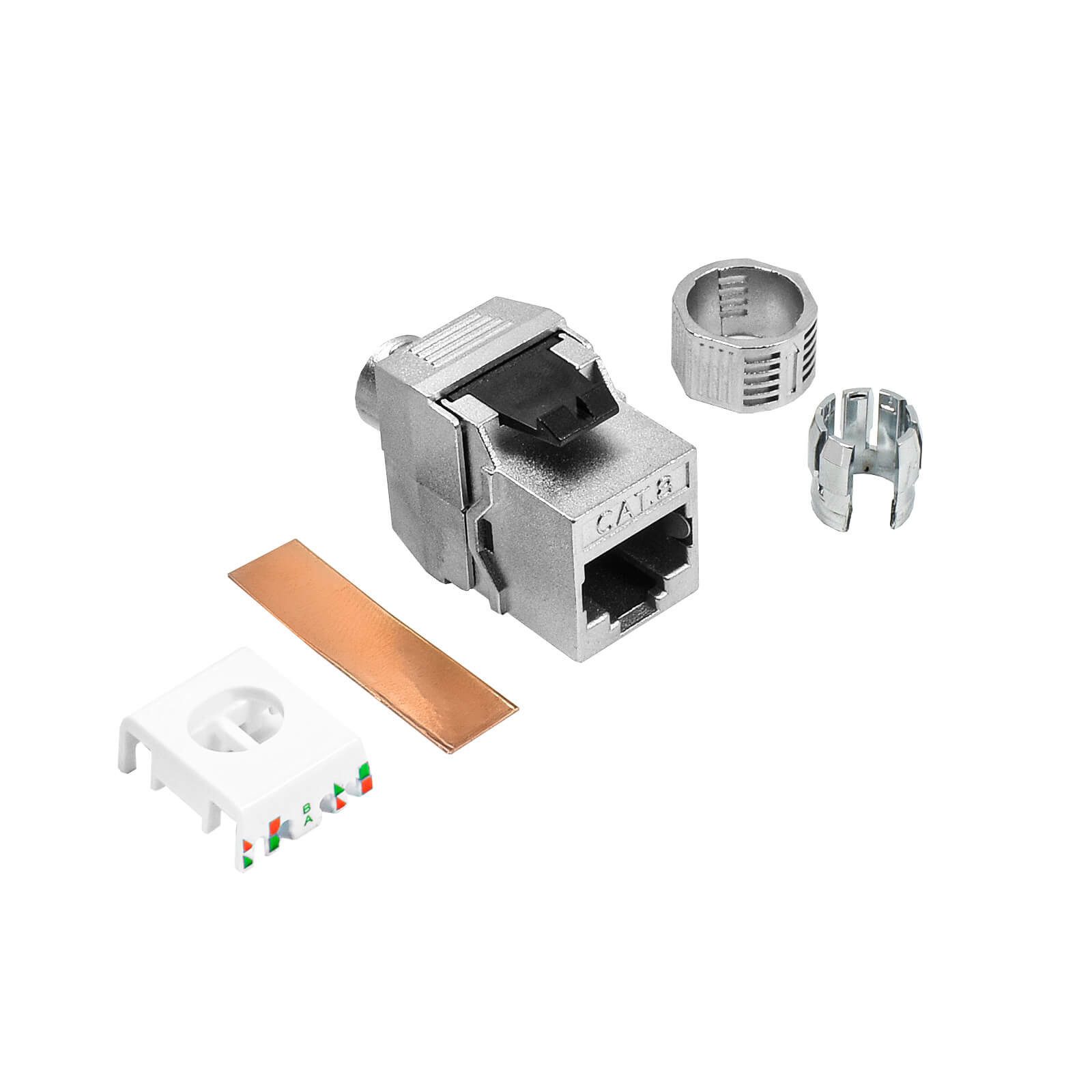 ProfiPatch Keystone RJ45 Jack Modul Cat8 Buchse 40 Gigabit Netzwerk-Adapter