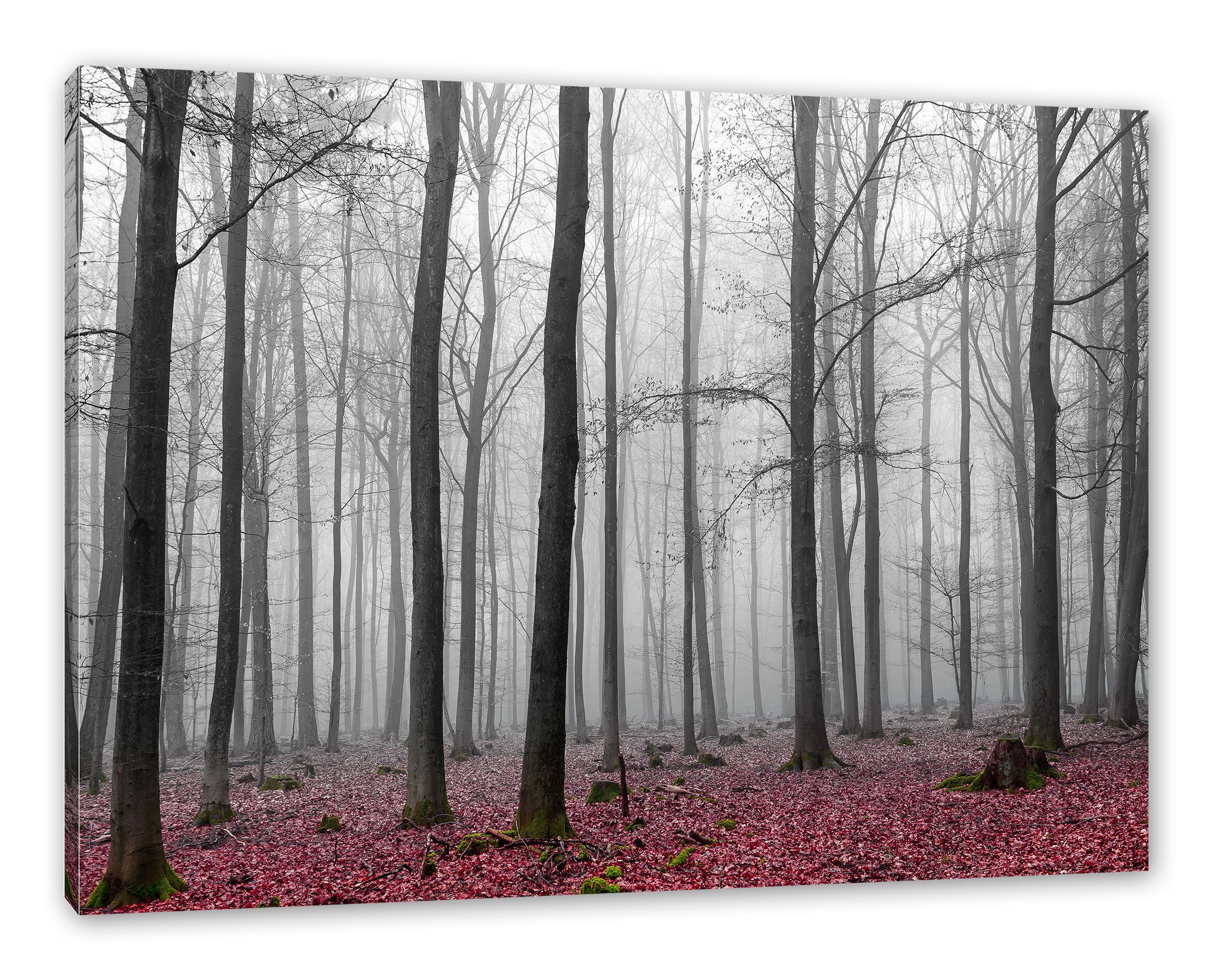 Pixxprint Leinwandbild abstrakter Wald, abstrakter Wald (1 St), Leinwandbild fertig bespannt, inkl. Zackenaufhänger