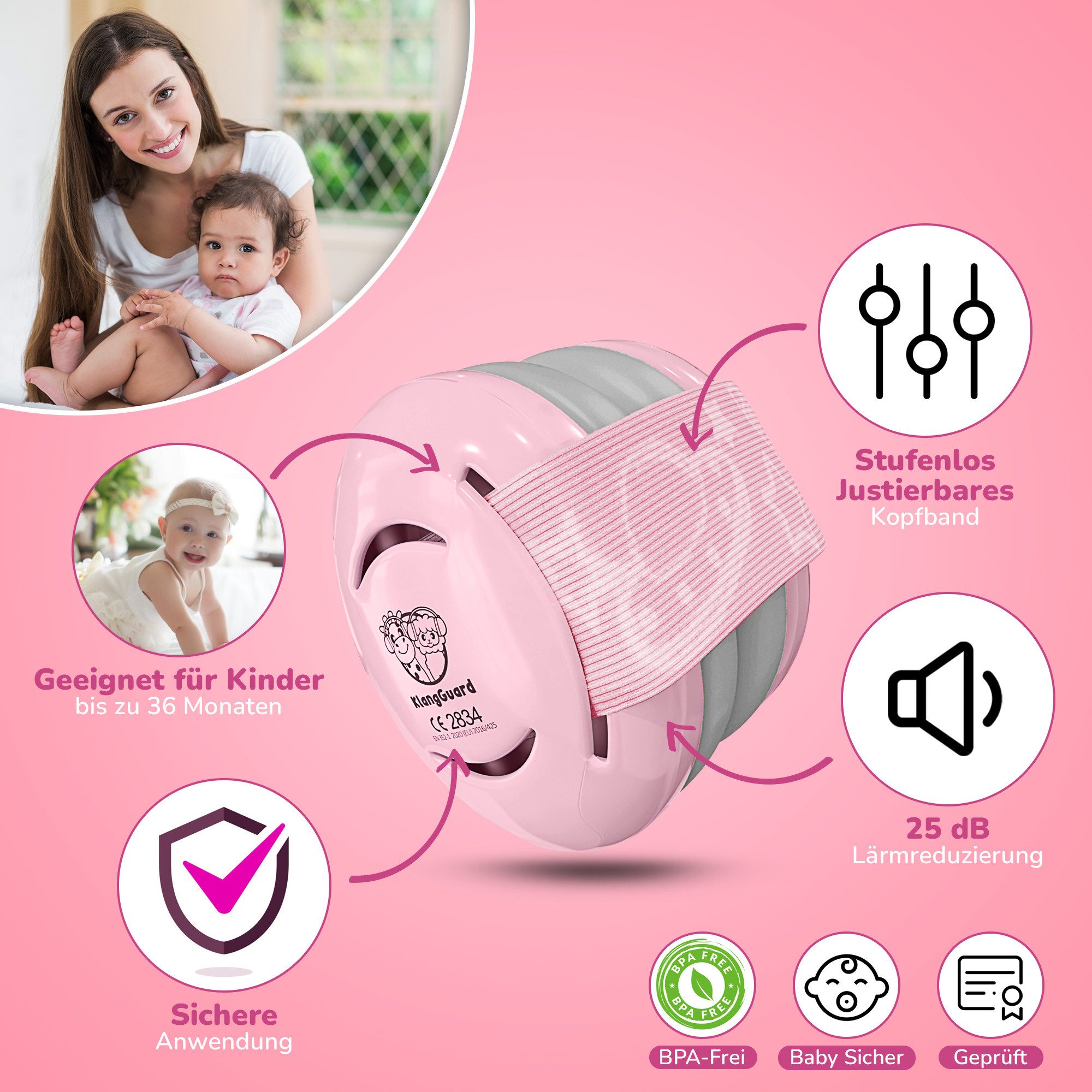 KLANG GUARD Kapselgehörschutz Mini® für Babys und Kleinkinder - Fan Edition - Gehörschutz Baby
