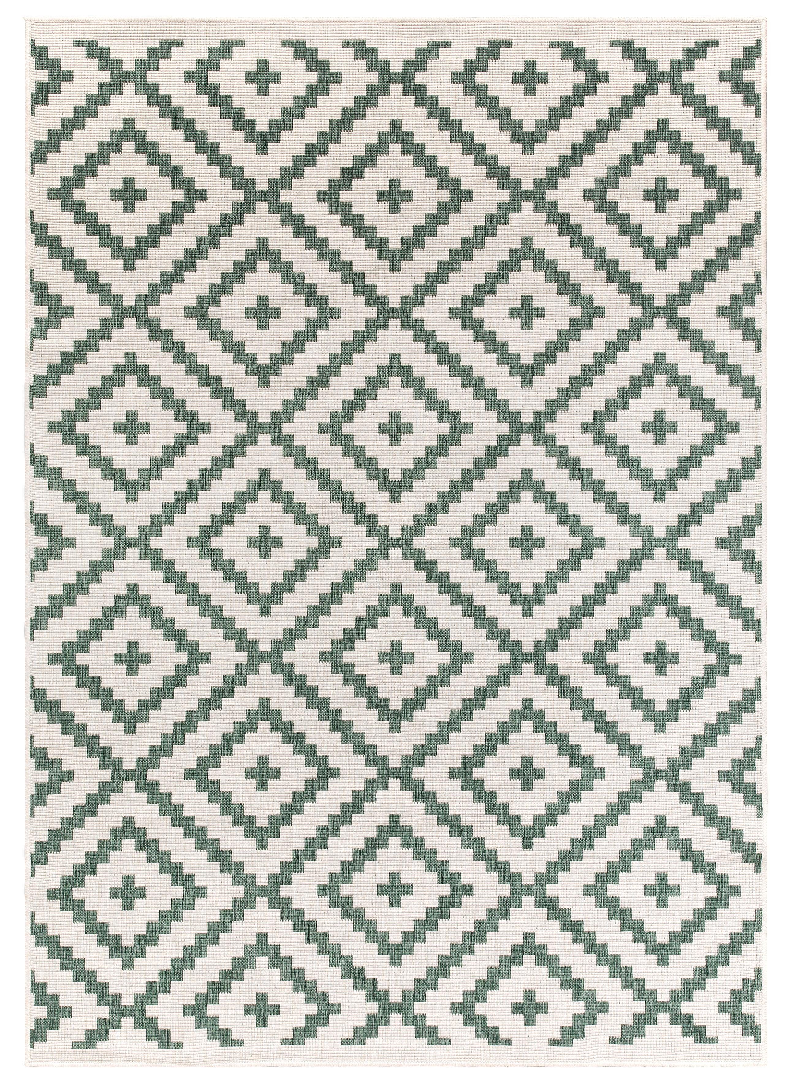 my home Teppich Ronda Wendeteppich, rechteckig, Höhe: 5 mm, Sisal-Optik, Flachgewebe, In- und Outdoor, geometrisches Boho Design