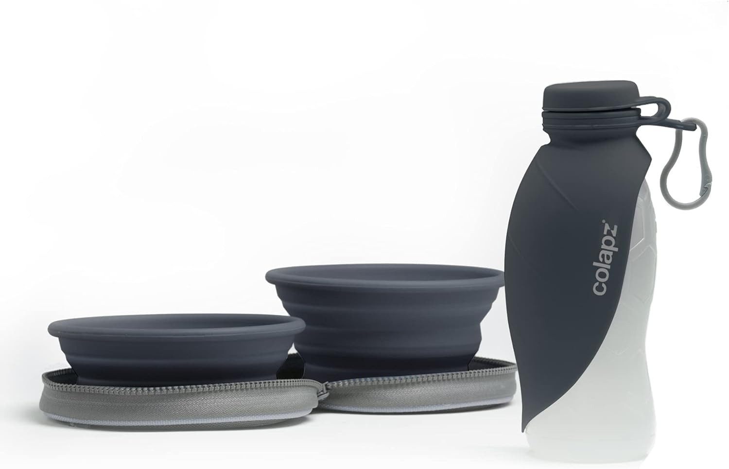 Napf-Set Zwei faltbare Hundenäpfe mit Hunde Wasserflasche für unterwegs