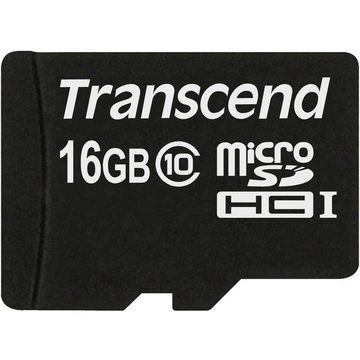 Transcend microSDHC Karte 16GB Class 10 UHS-I mit Speicherkarte (inkl. SD-Adapter)