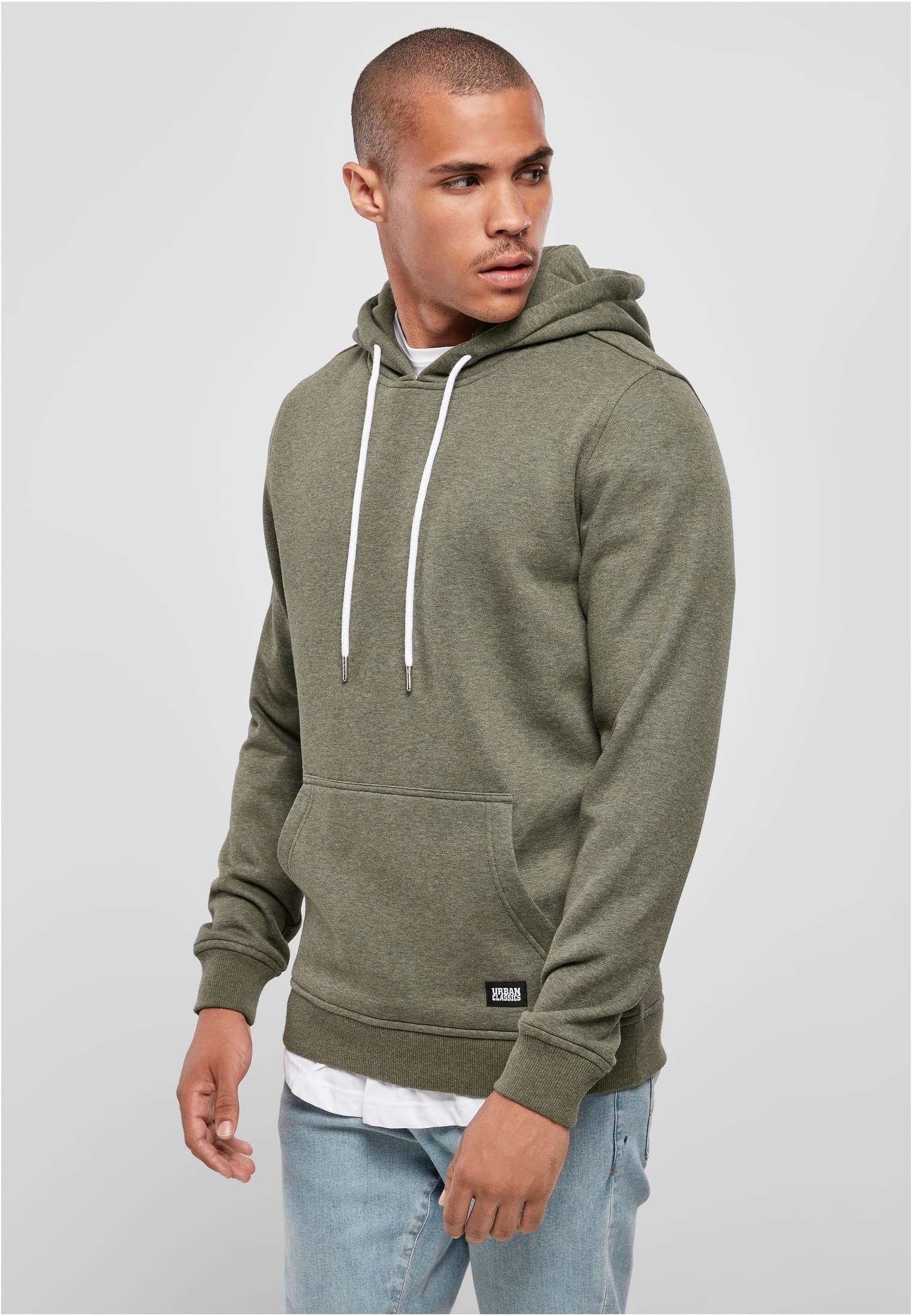 melange (1-tlg) darkgreen Hoody Sweater URBAN Herren Basic Melange CLASSICS