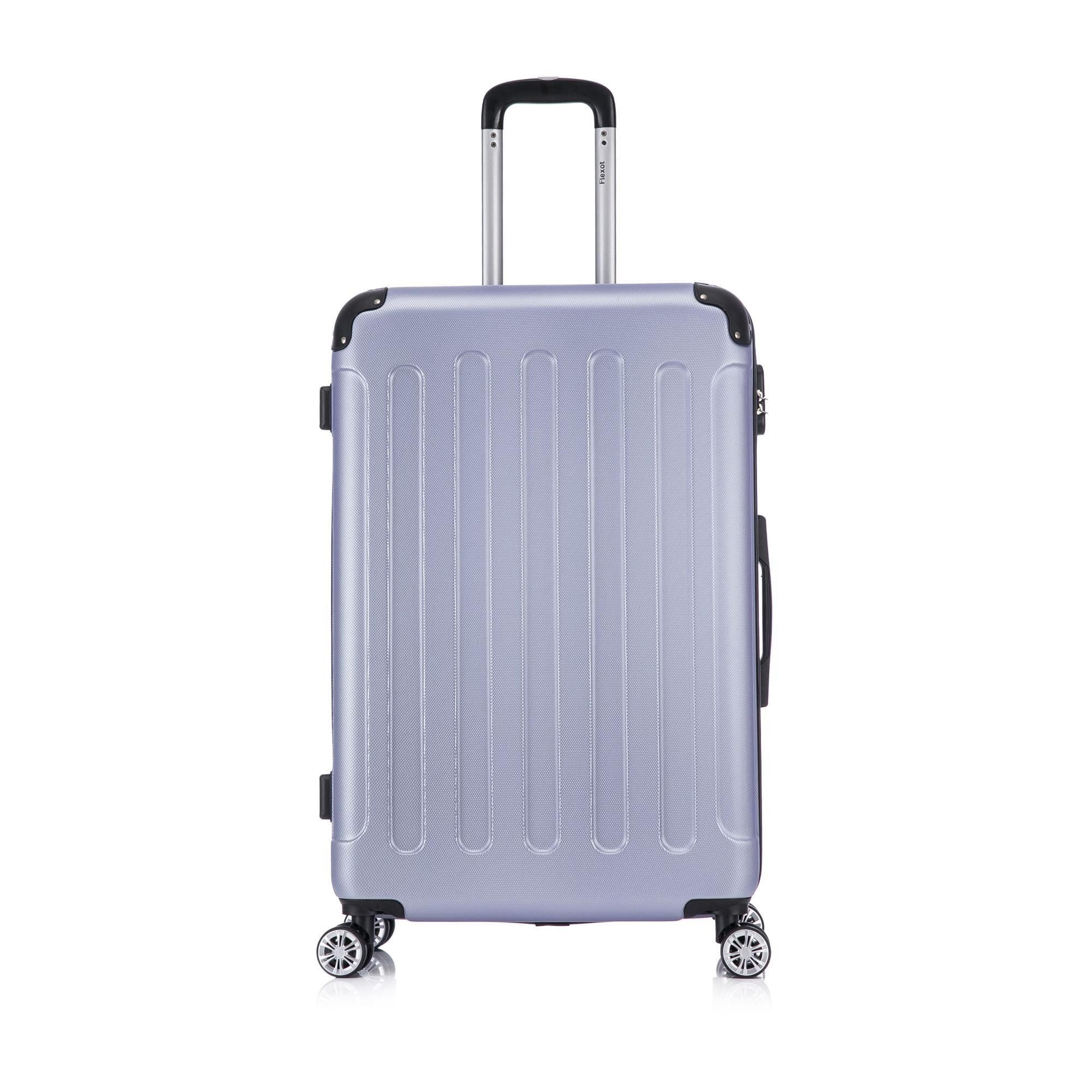 Flexot Hartschalen-Trolley F-2045 Kofferset, 360° Rollen, robuster Reisekoffer, Bordcase, 4 Rollen, Robuster und moderner Koffer mit vier 360° Rollen und Zahlenschloss