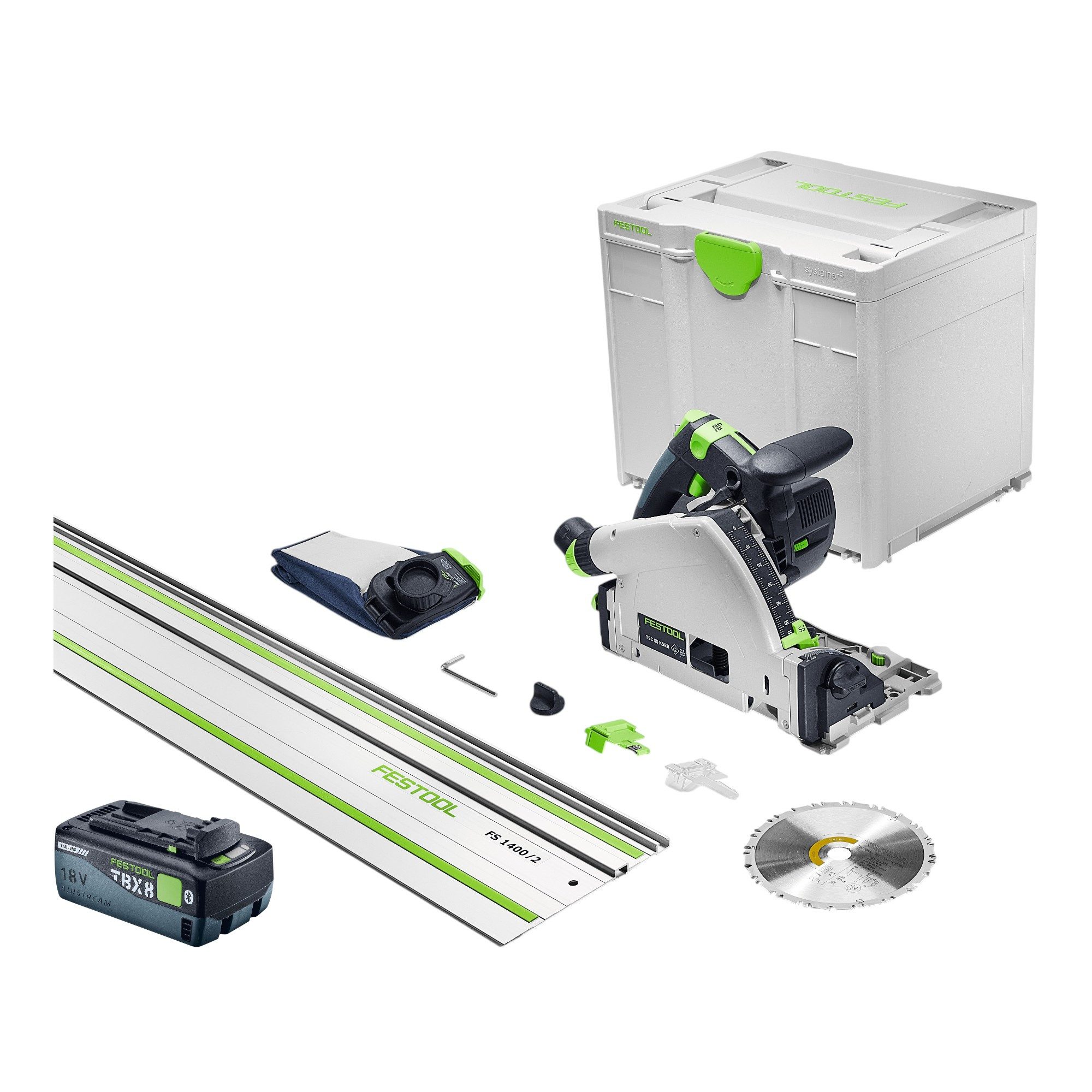 FESTOOL Akku-Tauchsäge TSC 55 KSEB-Basic-FS Akku Tauchsäge 18 V 160 mm Brushless + 1x Akku