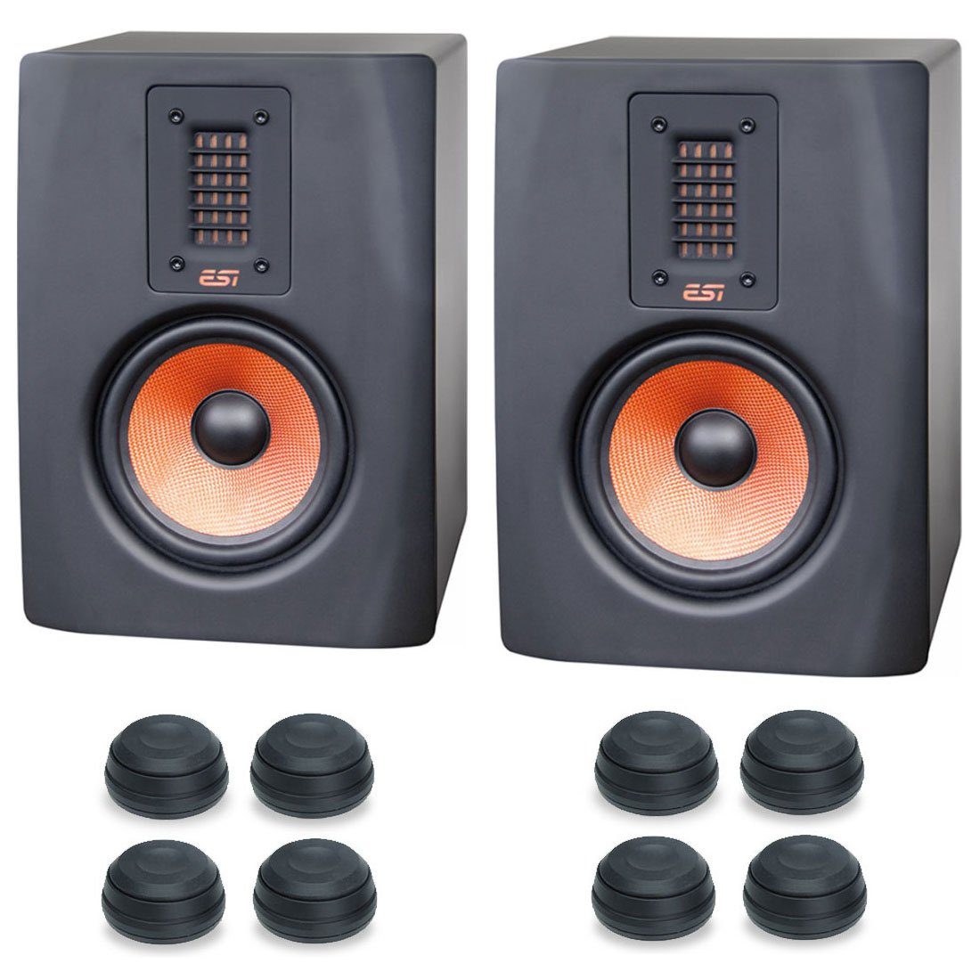 ESI Audio ESI Unik 05+ Monitor-Boxen Paar mit Dämpfer PC-Lautsprecher Aktive Monitor-Boxen (1 Paar, 80 W, mit Boxen-Füße)
