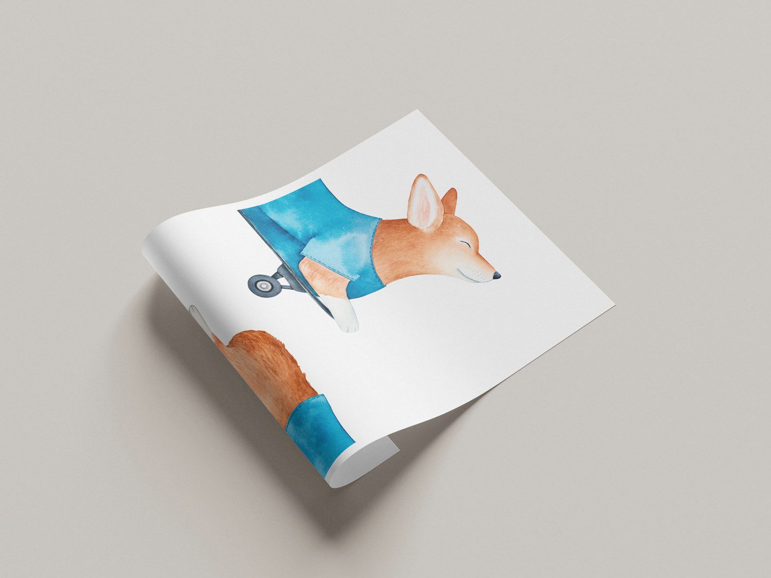 Lüttenhütt Bild mit Rahmen oder Poster, Hund auf Skateboard, Fahrzeuge, Fantasy, Hund, Hundebilder, Tiere (1 St), HD Premium Druck