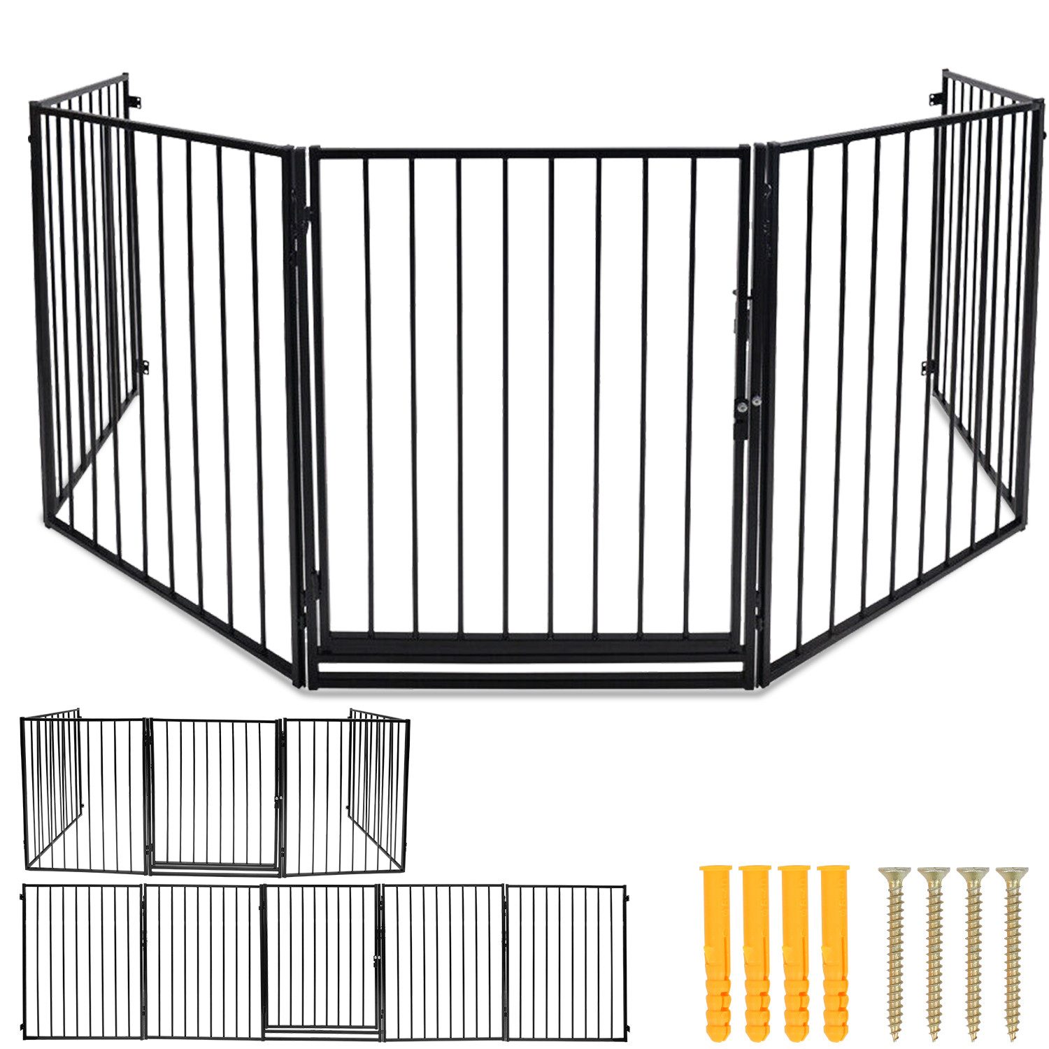 Clanmacy Kamingitter Kaminschutzgitter Kind 5 Stück Absperrgitter Türschutz günstig online kaufen