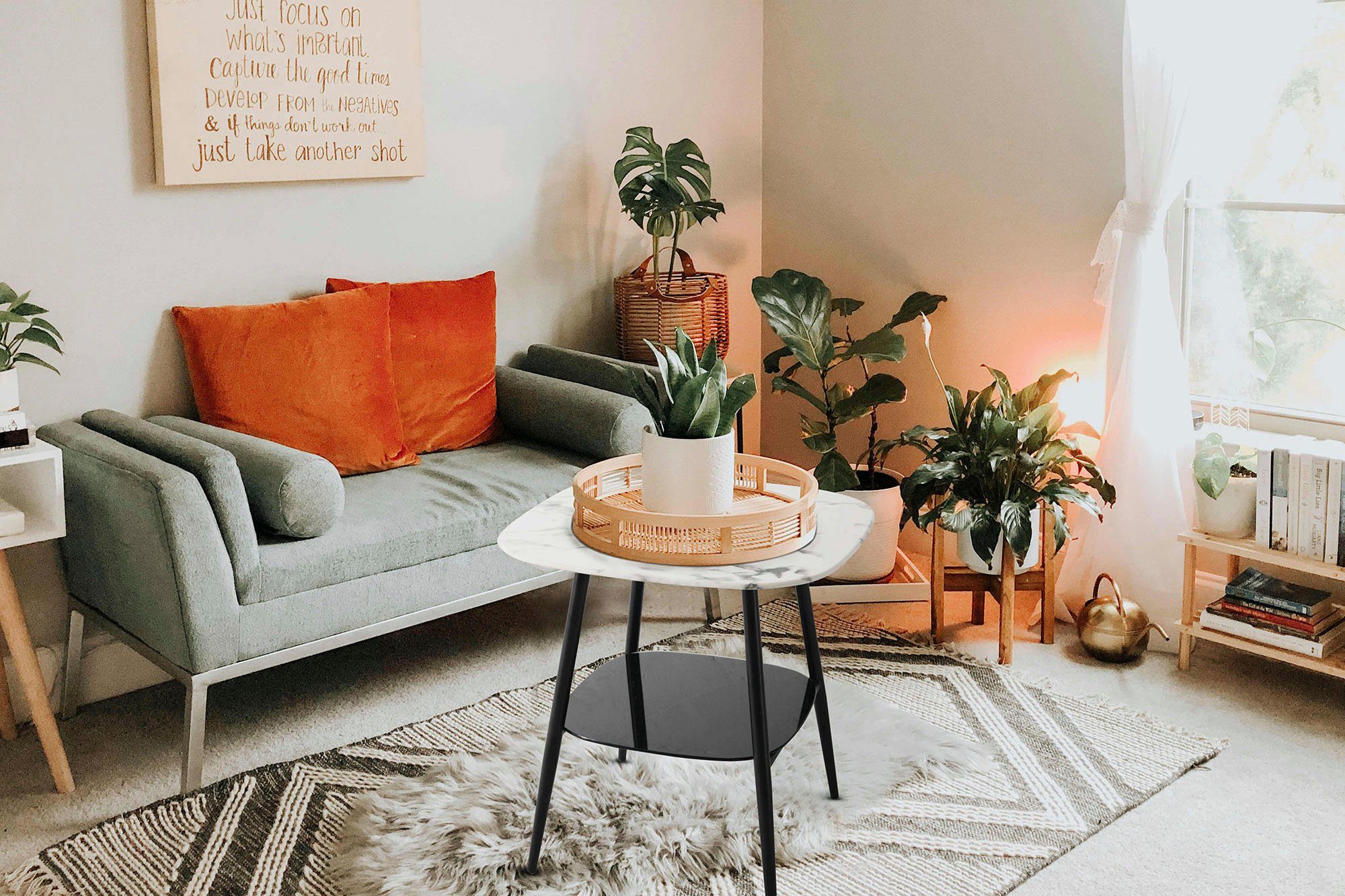 INOSIGN Beistelltisch Alannah, Tischplatte in Marmoroptik