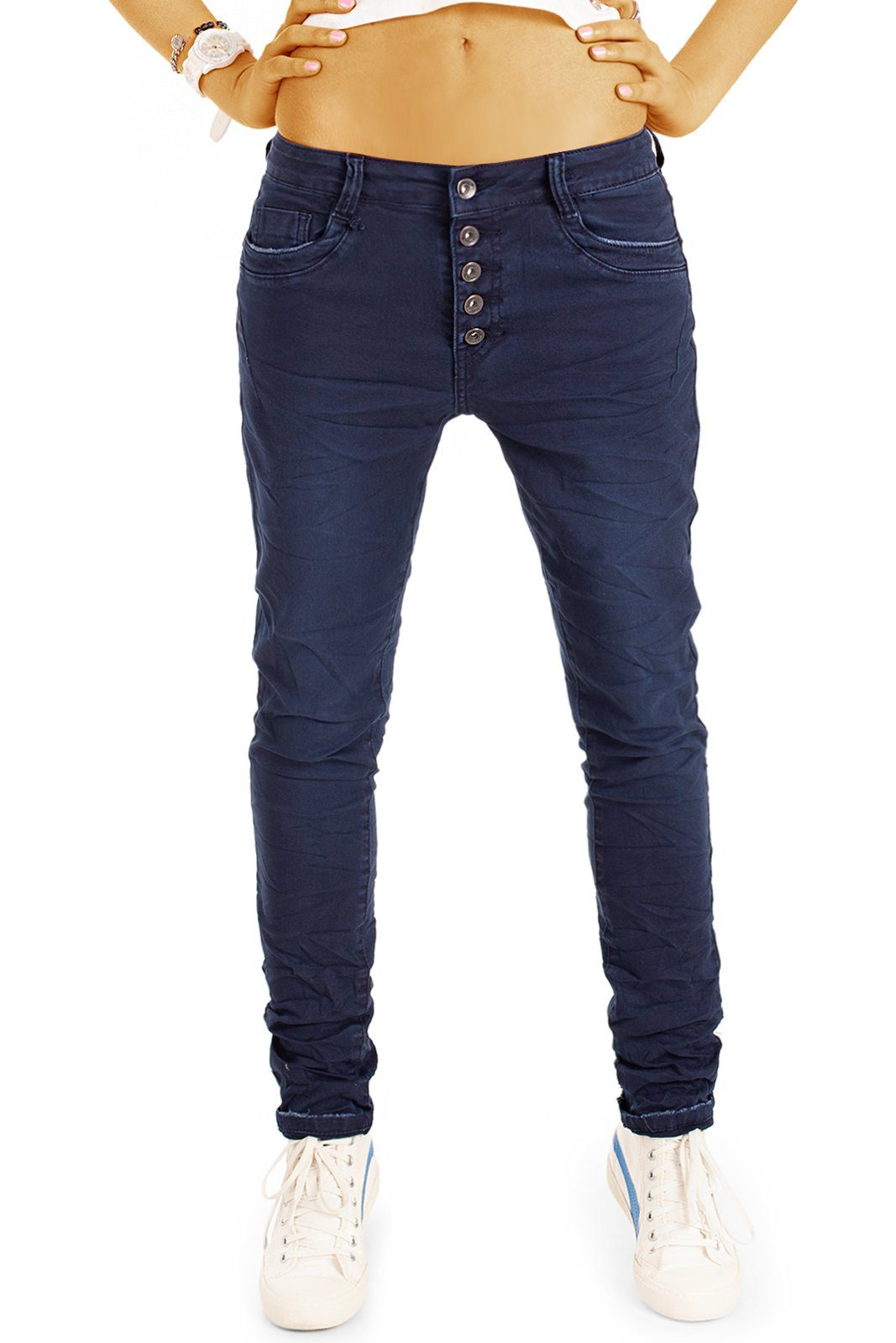 be styled Loose-fit-Jeans Slim Fit Jeanshose mit Knopfleiste coole Loose  fit Hose - Damen - j9g mit Stretch-Anteil, 5-Pocket-Style