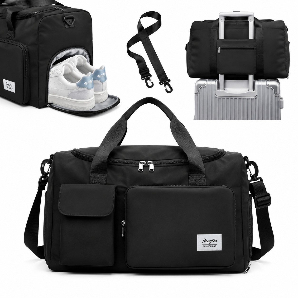 Toomoke Reisetasche Sporttasche mit Schuhfach und Nassfach für Herren Damen Wasserdicht (Trainings Tasche, Sport Bag für Sport & Reisen, mit verstellbaren Schultergurten,Schuhfach und Nassfach), Praktisches und leichtes Design