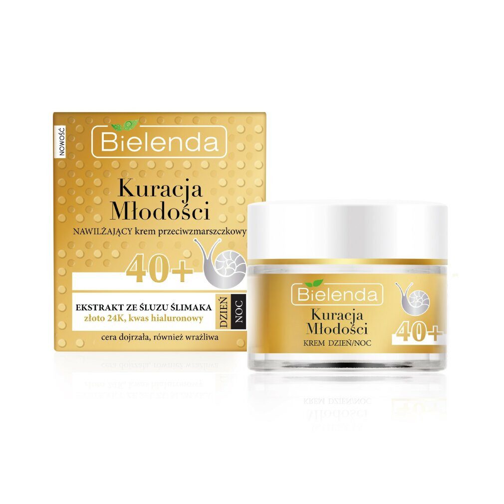 Bielenda Tagescreme Youth Treatment Anti-Falten-Creme 40+ mit Schneckenschleim Tag/Nacht