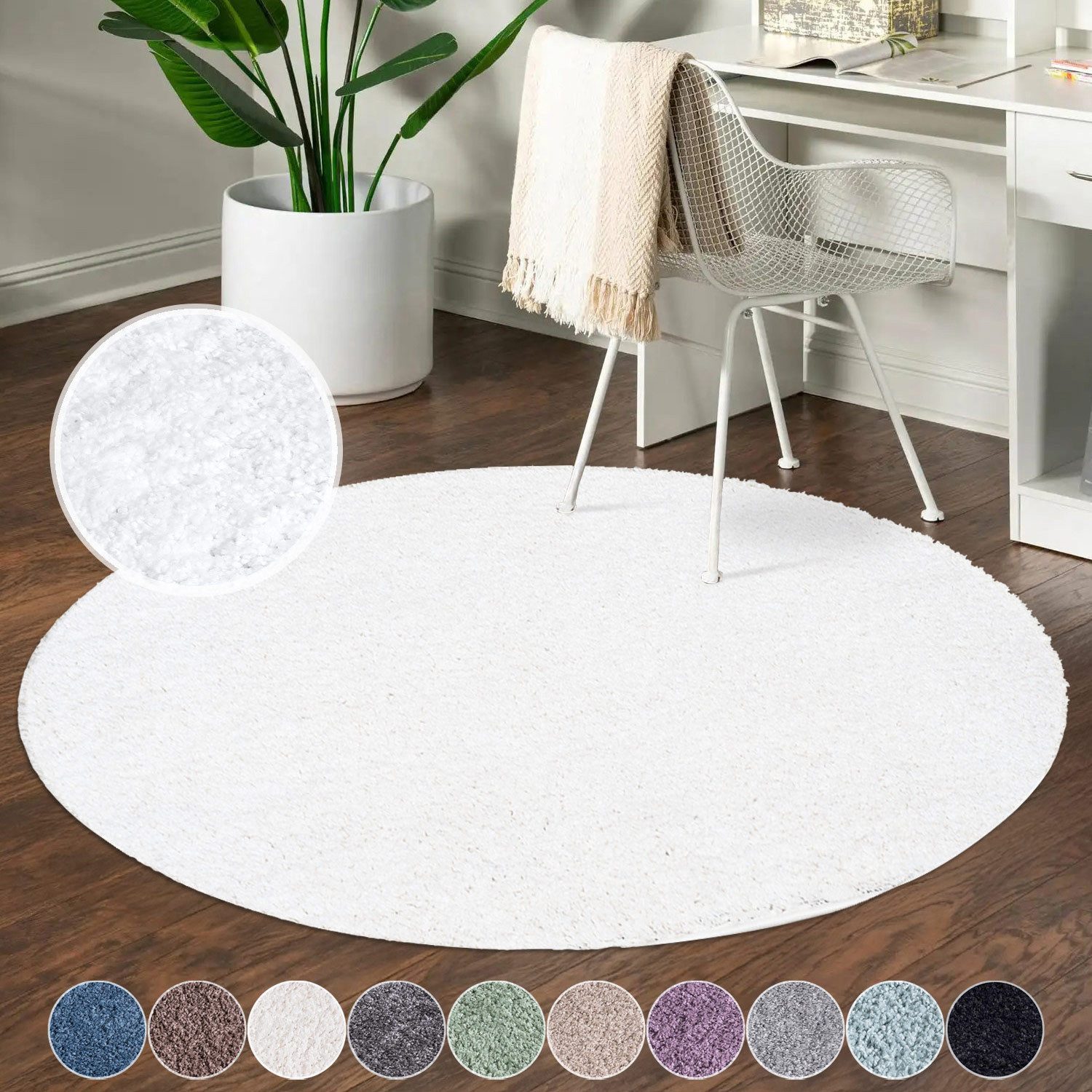 Carpet City Hochflor-Teppich City Shaggy, rund, Höhe: 30 mm, Teppich Langflor, Uni, Shaggy, flauschig-weich