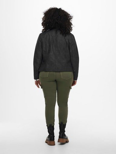 ONLY CARMAKOMA Lederimitatjacke CARAVANA FAUX LEATHER BIKER OTW mit Biker-Details