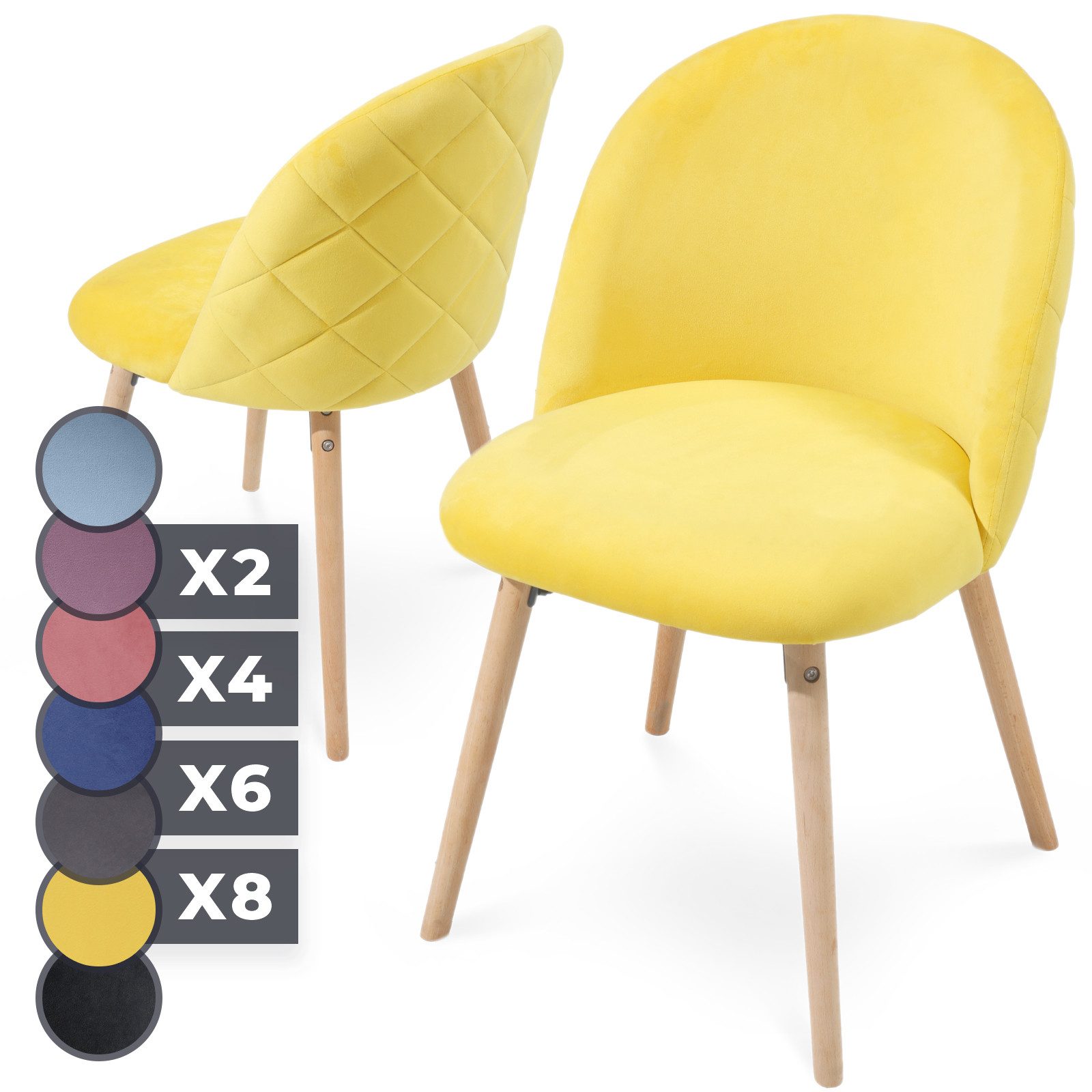 MIADOMODO Esszimmerstuhl -Farbwahl, 2/4/6/8Set, Gepolstert, Beine günstig online kaufen