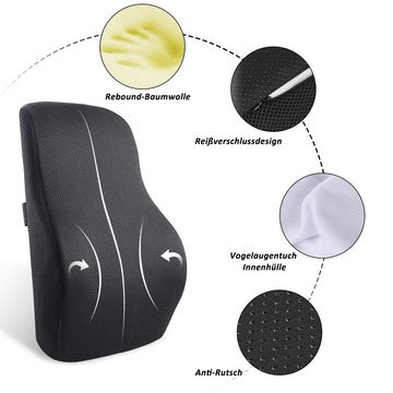 CALIYO Lendenkissen Ergonomisches RückenKissen aus Memory Foam, Lendenkissen, für Bürostuhl, Autositz, Rollstuhl, mit Antistatischem