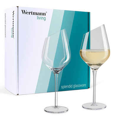 Wertmann Living Glas Wertmann-living 2er Set Gläser Weißwein - besondere Form mit schrägem Rand