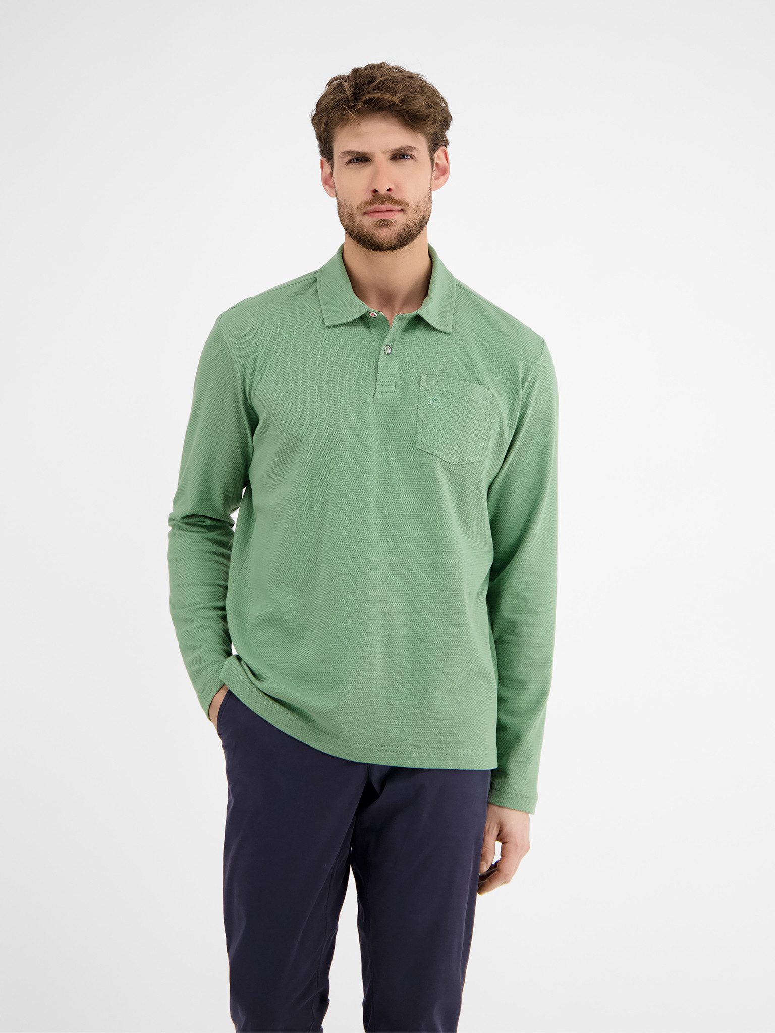 LERROS Langarm-Poloshirt mit Logo Stickerei günstig online kaufen