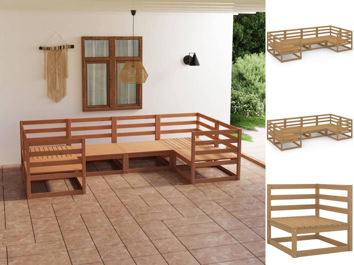 vidaXL Sitzgruppe »6tlg GartenLoungeSet Massivholz Kiefer Holz