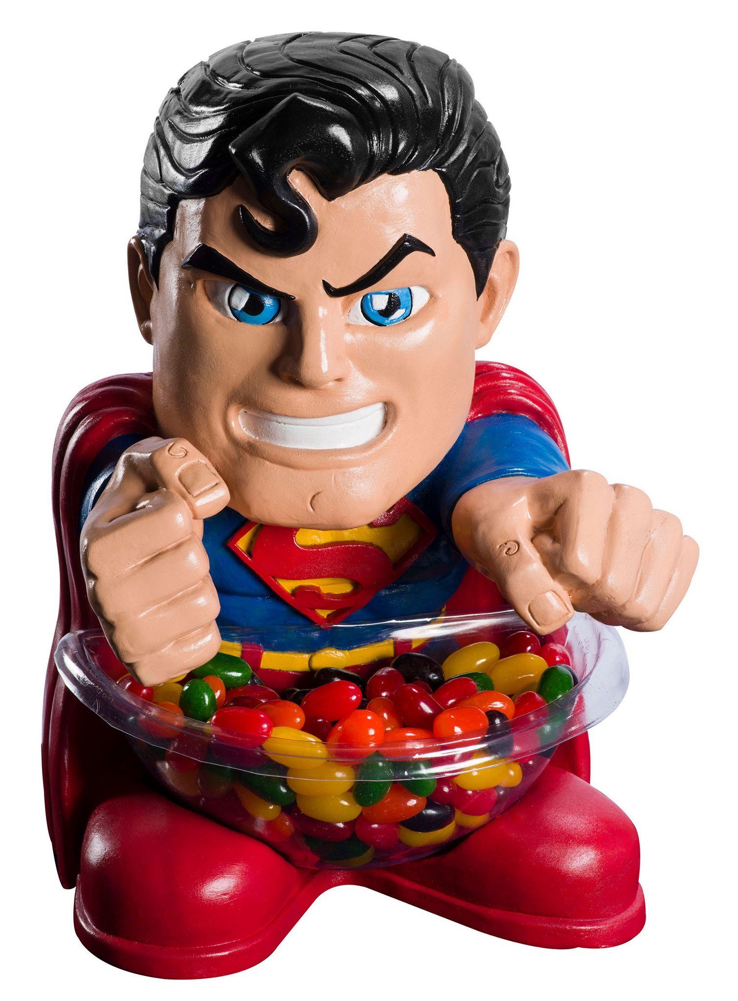 Rubie´s Einweggeschirr-Set Superman Mini-Süßigkeitenhalter, Kunststoff, Superman-Figur mit Schüssel für Krimskrams oder Süßes | Einweggeschirr-Sets