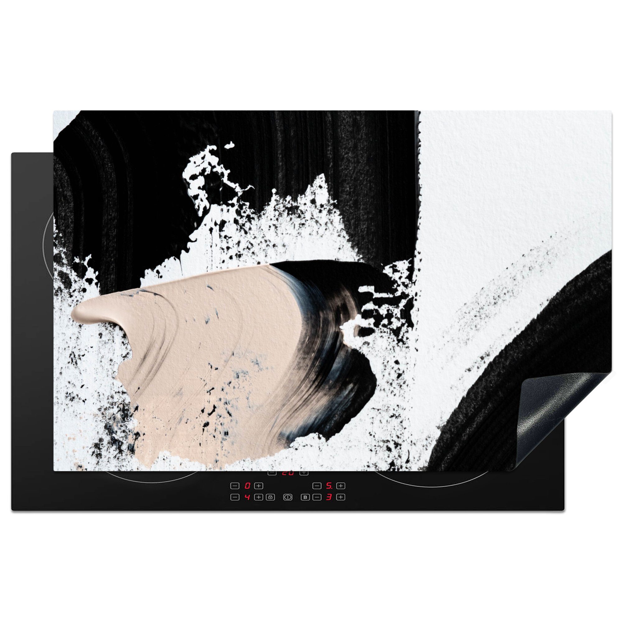 MuchoWow Herdblende-/Abdeckplatte Malerei - Abstrakt - Design, Vinyl, (1 tlg), 81x52 cm, Induktionskochfeld Schutz für die küche, Ceranfeldabdeckung