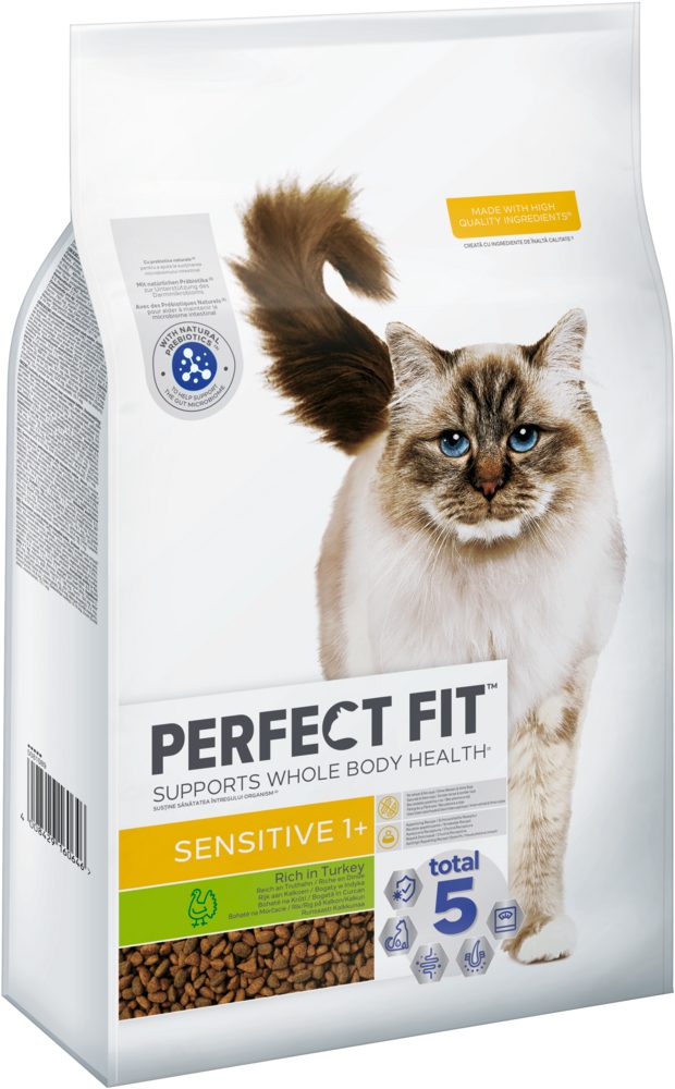 Perfect Fit PERFECT FIT™ Katze Beutel Sensitive 1+ mit Truthahn 7kg, Trockenfutter für: Katze