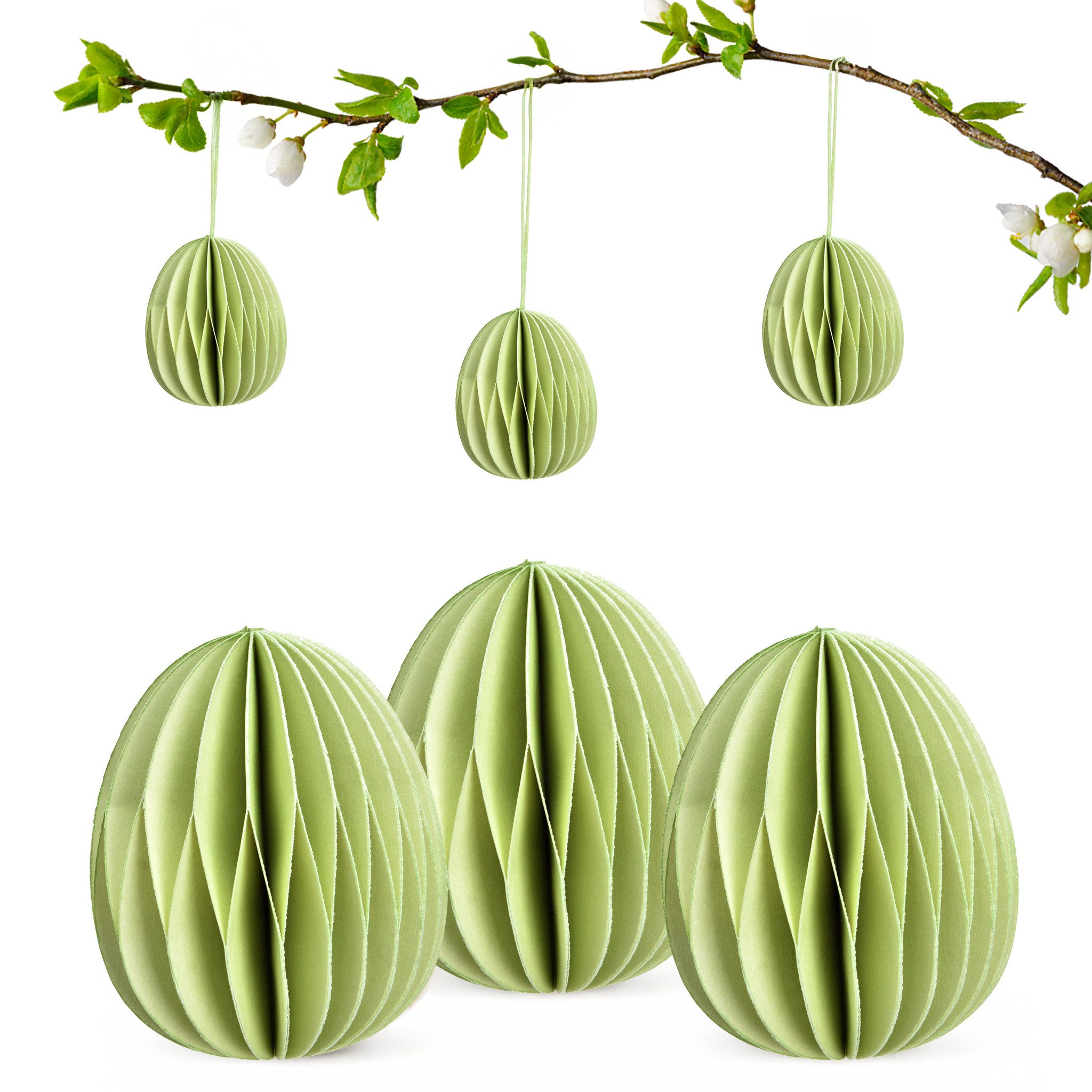 Dekohänger Osterdeko Ostereier zum Aufhängen grün 6er Set Dekohänger
