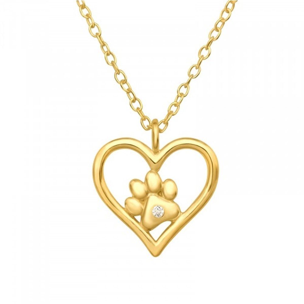 ALEXANDER YORK Kette mit Anhänger PFOTE IN HERZ in Gold, 2-tlg., 925 Sterli günstig online kaufen